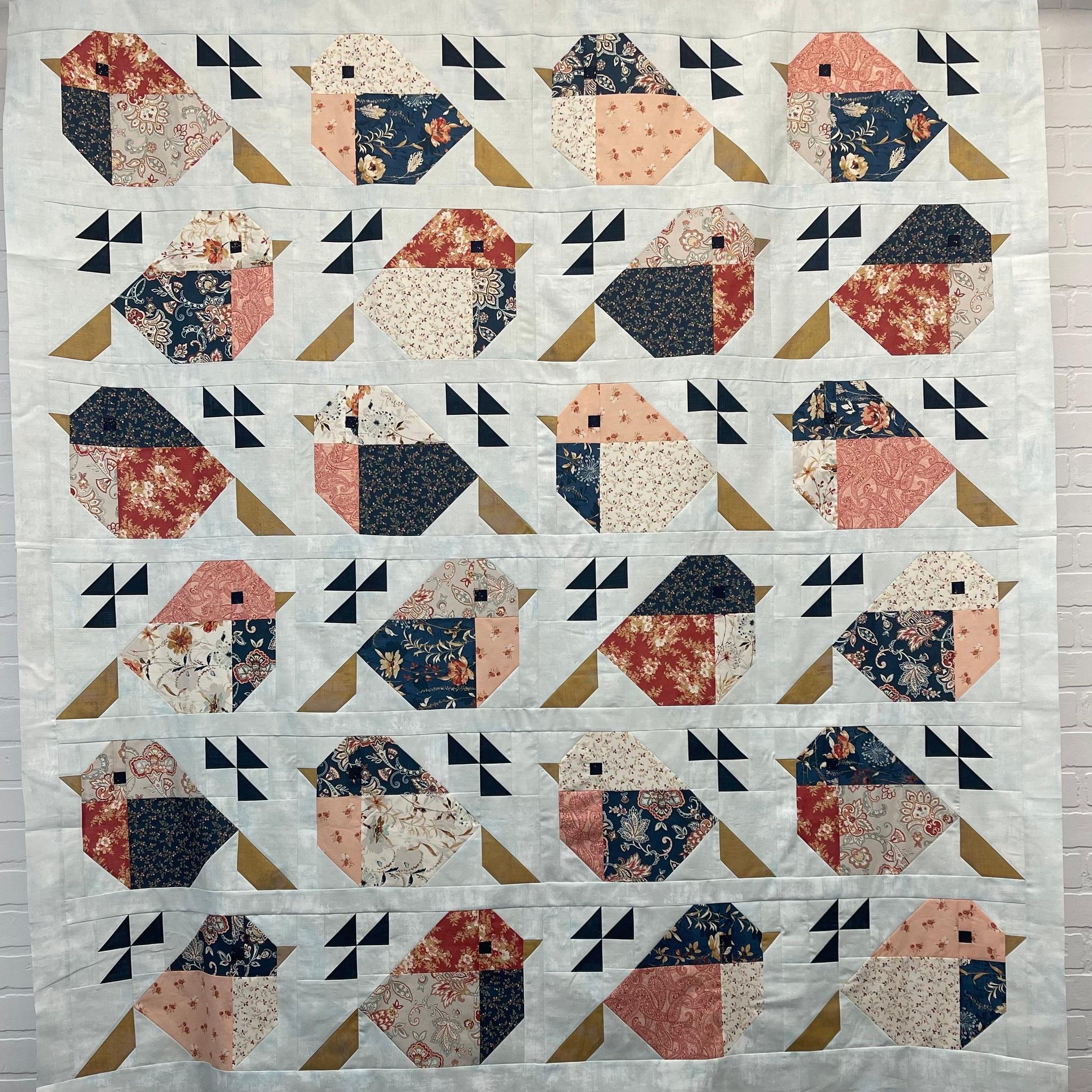 Kit: Sparrows in Sandalwood (65 1/2" x 71") Pattern Sold Separately