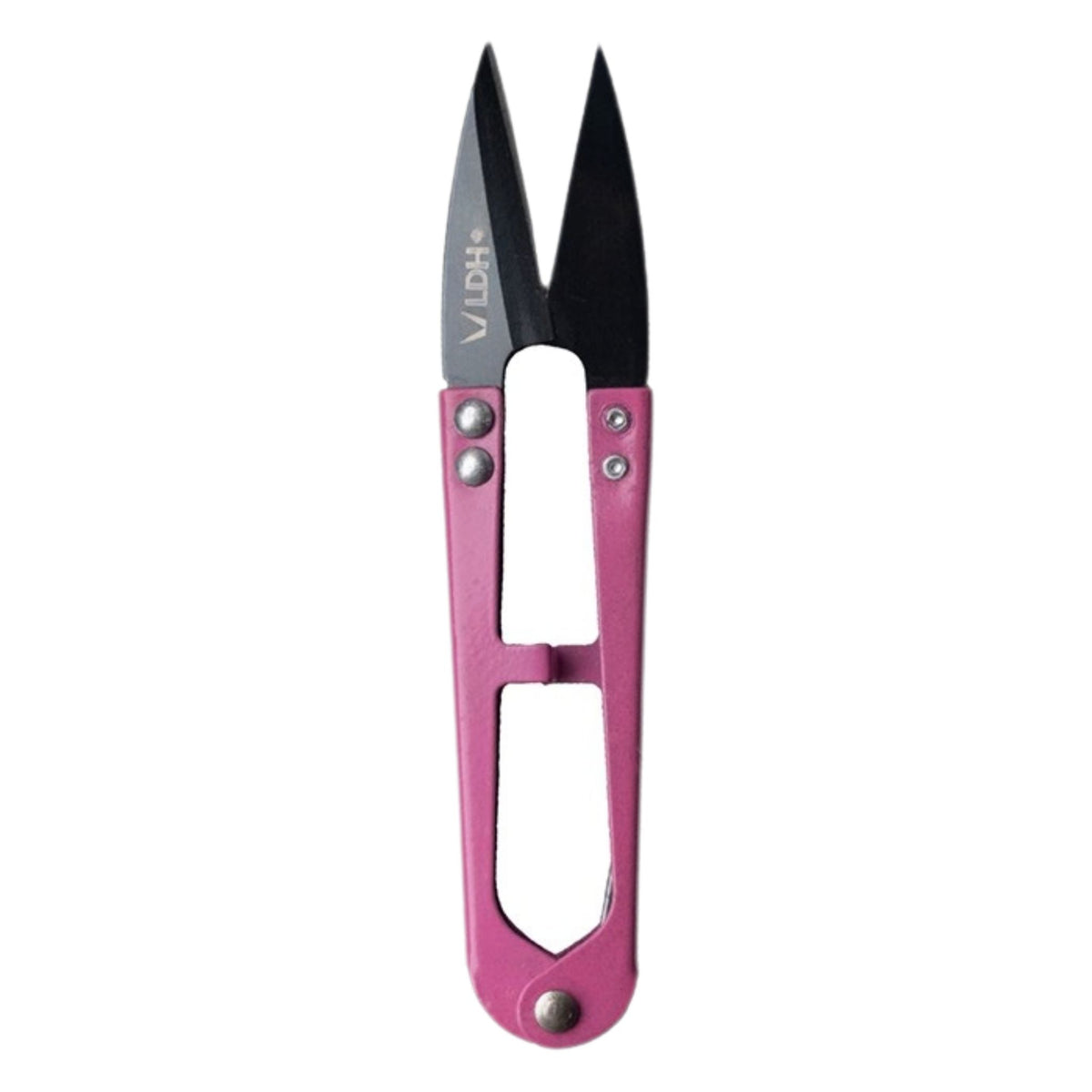 Pink and black LDH scissors with a double-cutting design, shown against a plain white background.