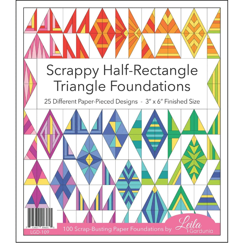 Scrappy Half Rectangle Foundation Paper Piecing Pad - 3" x 6" Finished Size