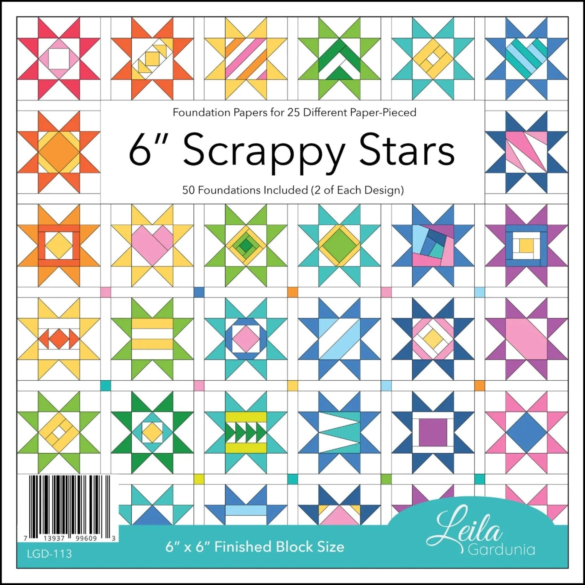 Scrappy Stars Foundation Paper Piecing Pad - 6" x 6" Finished Size