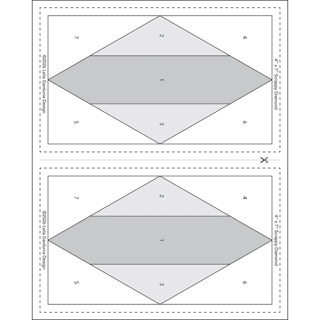 Scrappy Diamonds Foundation Paper Piecing Pad - 2" x 3.5" Finished Size