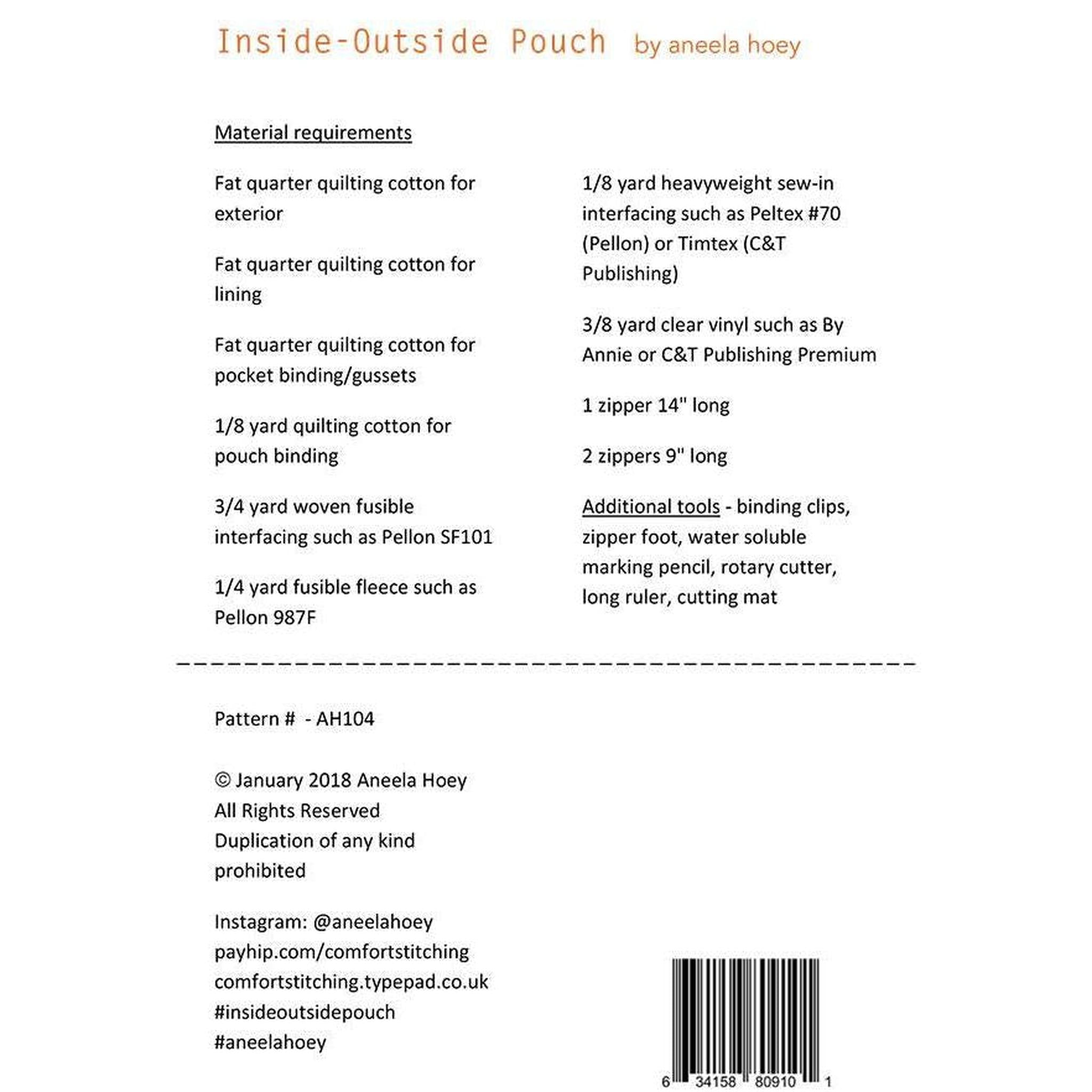 Inside Outside Pouch Pattern