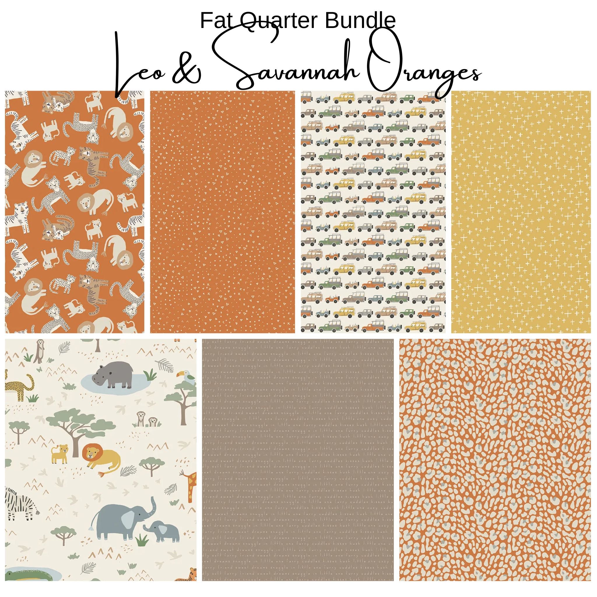 Fat Quarter Bundle (7) Leo & Savannah - Orange