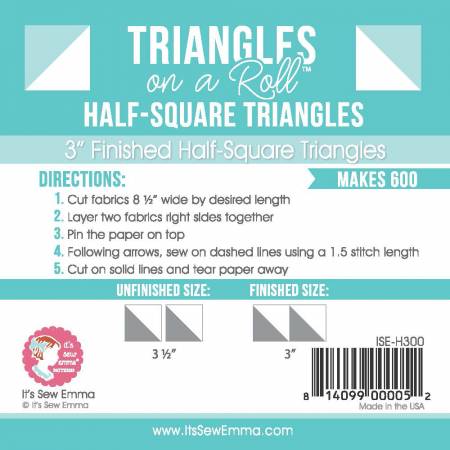 Triangles on a Roll 3" Half Square Triangle