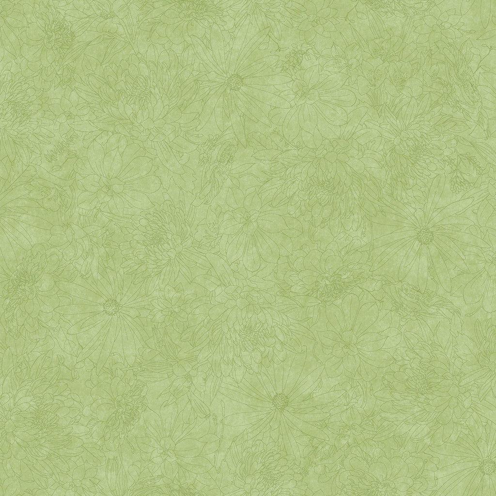 Fine Line Floral 108" Wide - Green