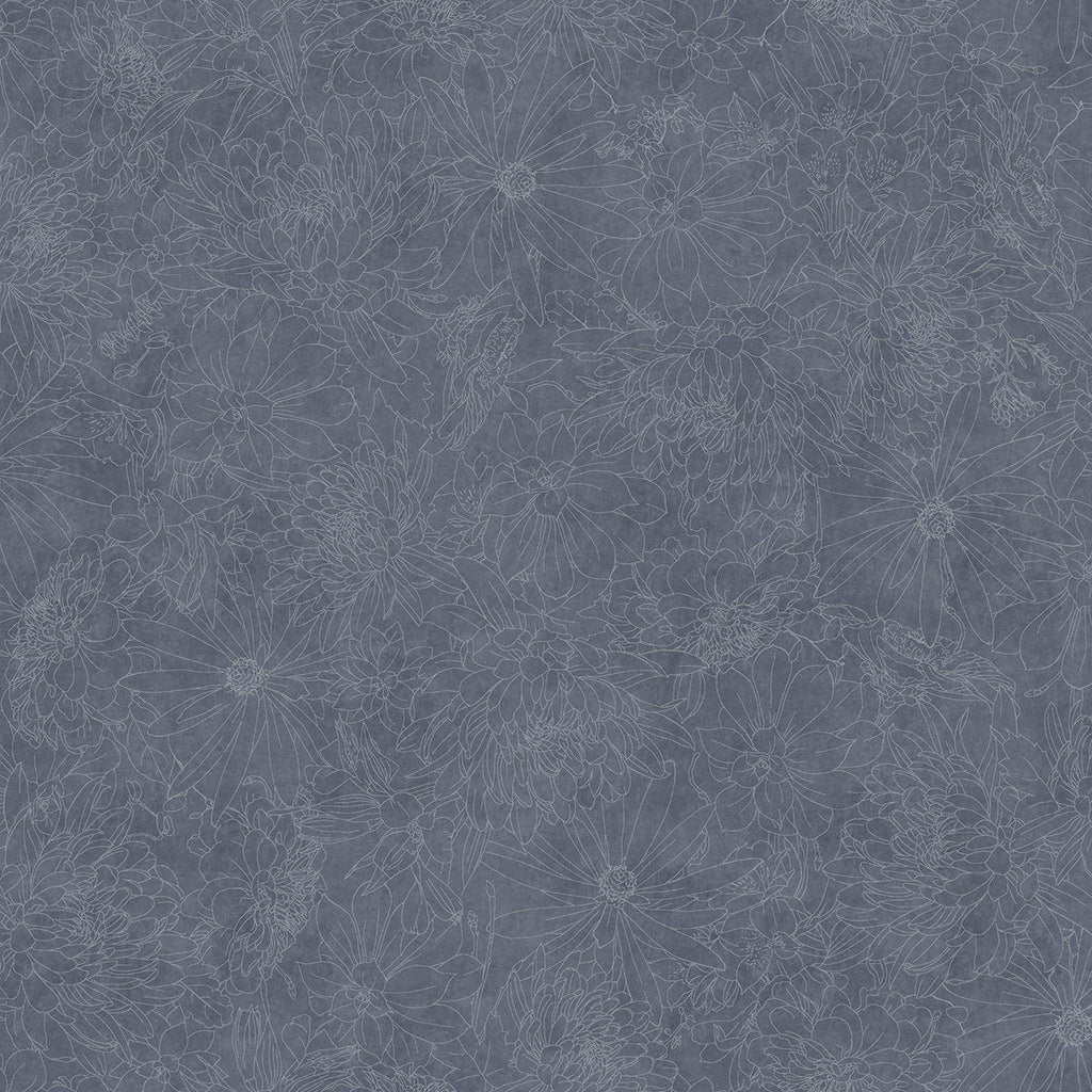 Fine Line Floral 108" Wide - Medium Gray