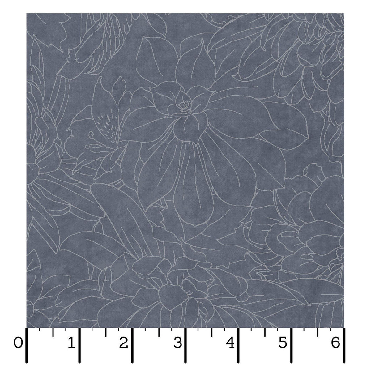 Fine Line Floral 108" Wide - Medium Gray