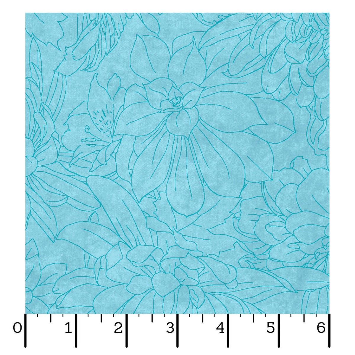 Fine Line Floral 108" Wide - Soft Aqua