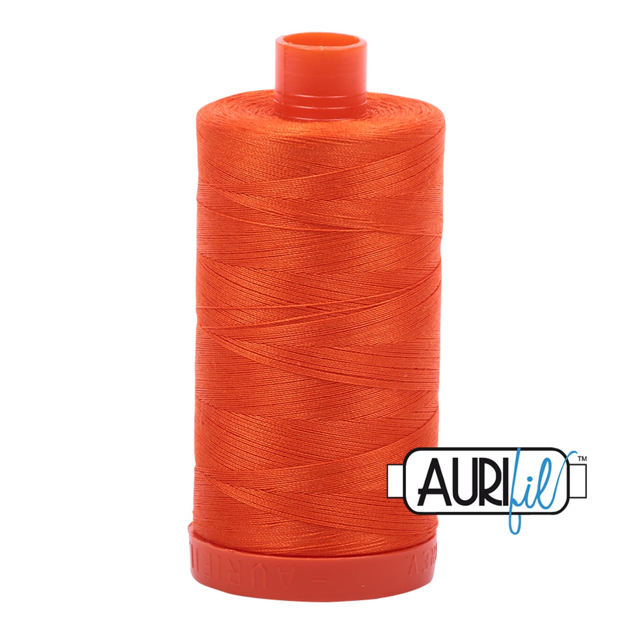 Aurifil Cotton Thread Solid 50wt 1422yds - Neon Orange A1050-1104