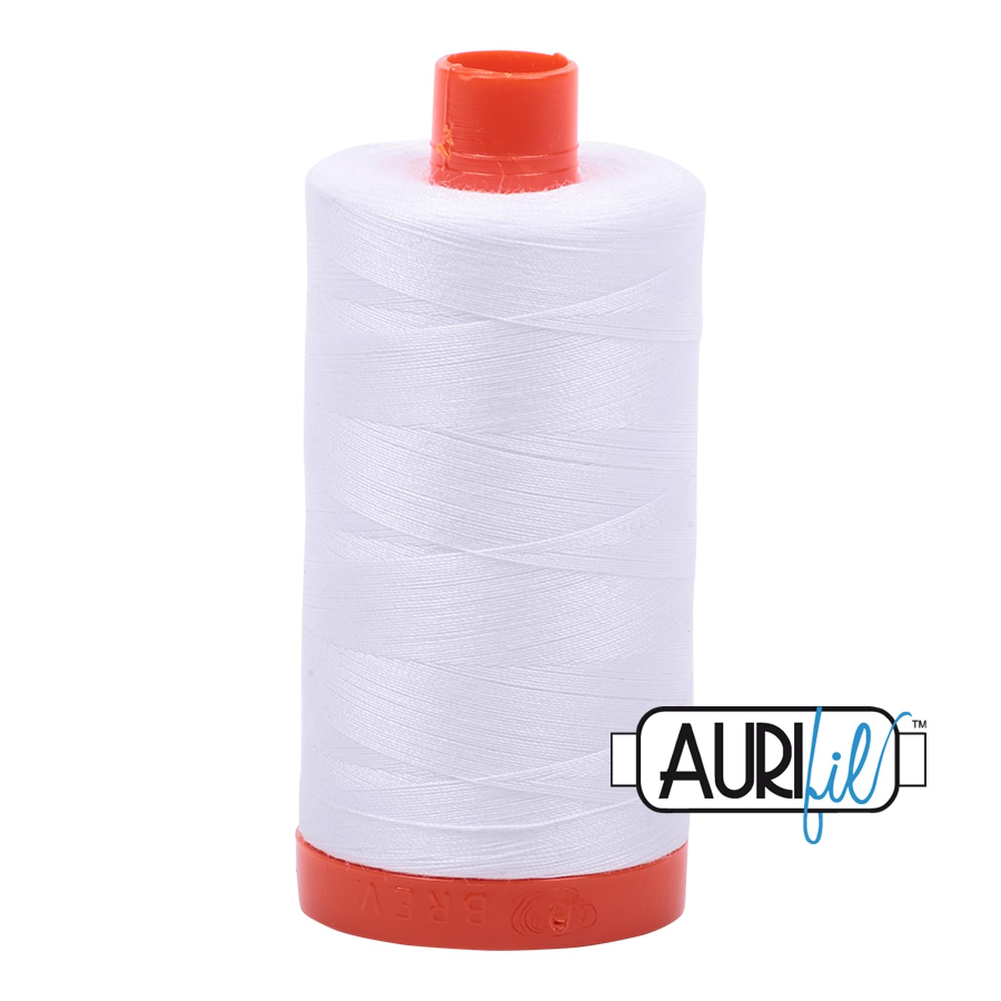 Aurifil Cotton Thread Solid 50wt 1422yds White A1050-2024