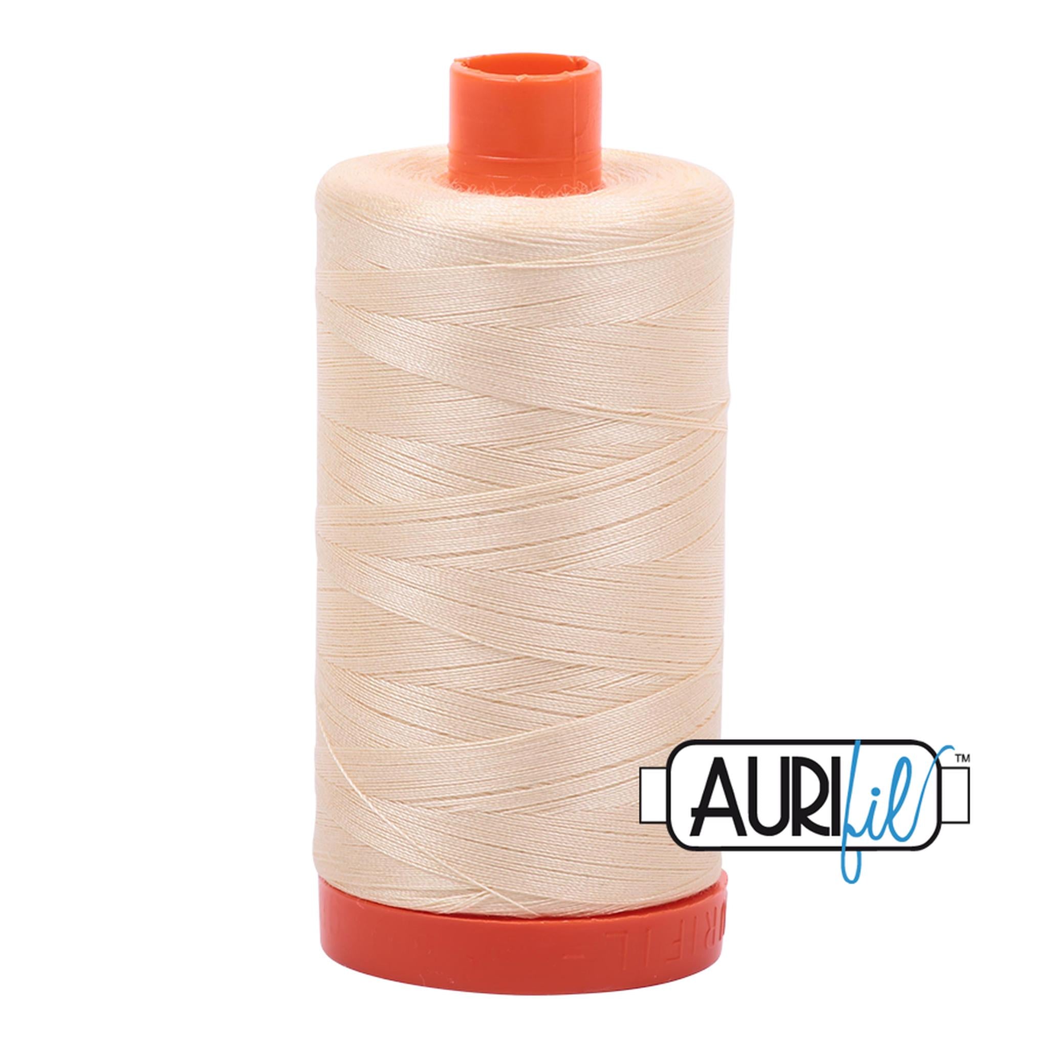 Aurifil Cotton Thread Solid 50wt 1422yds Butter A1050-2123