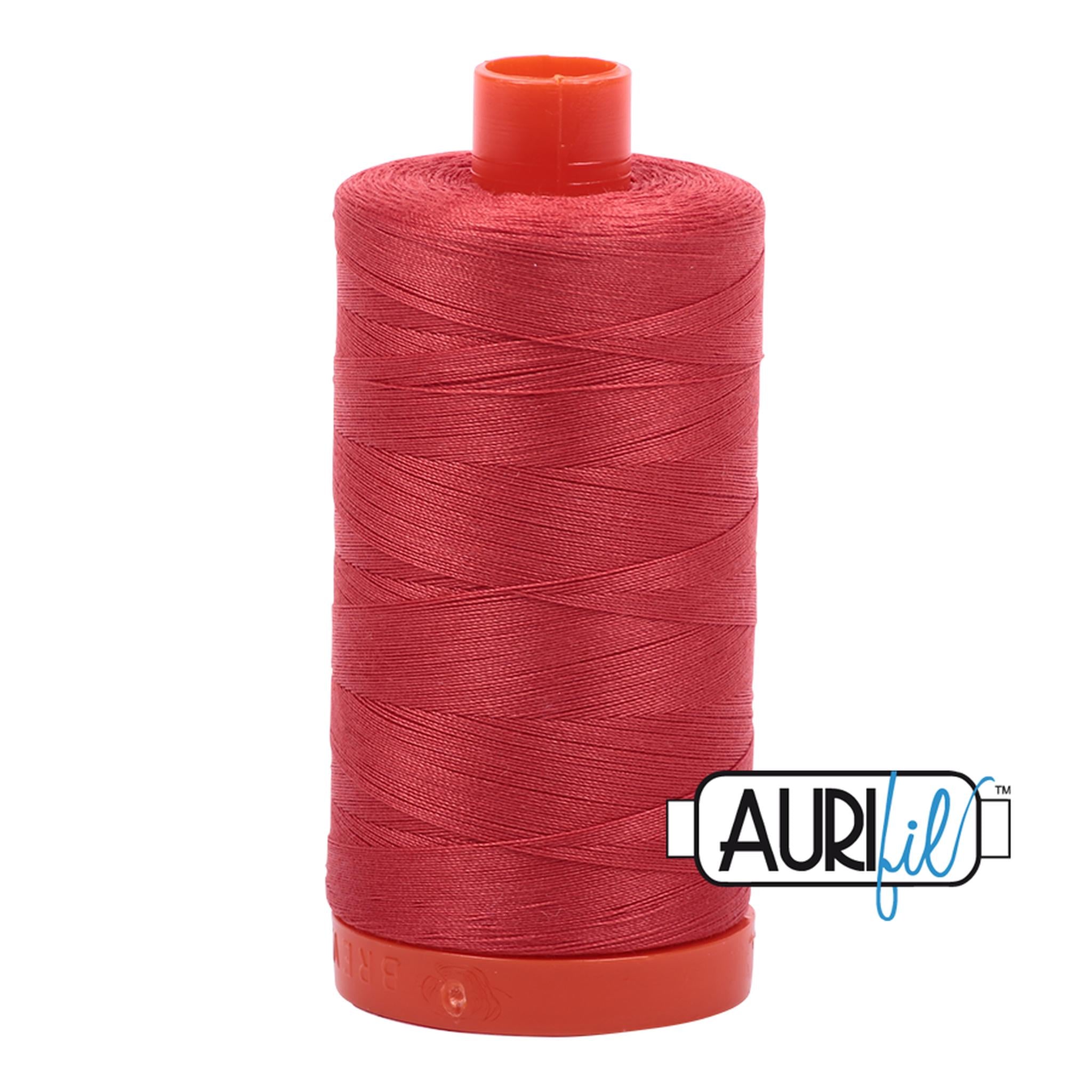 Aurifil Cotton Thread Solid 50wt 1422yds - Dark Red Orange A1050-2255