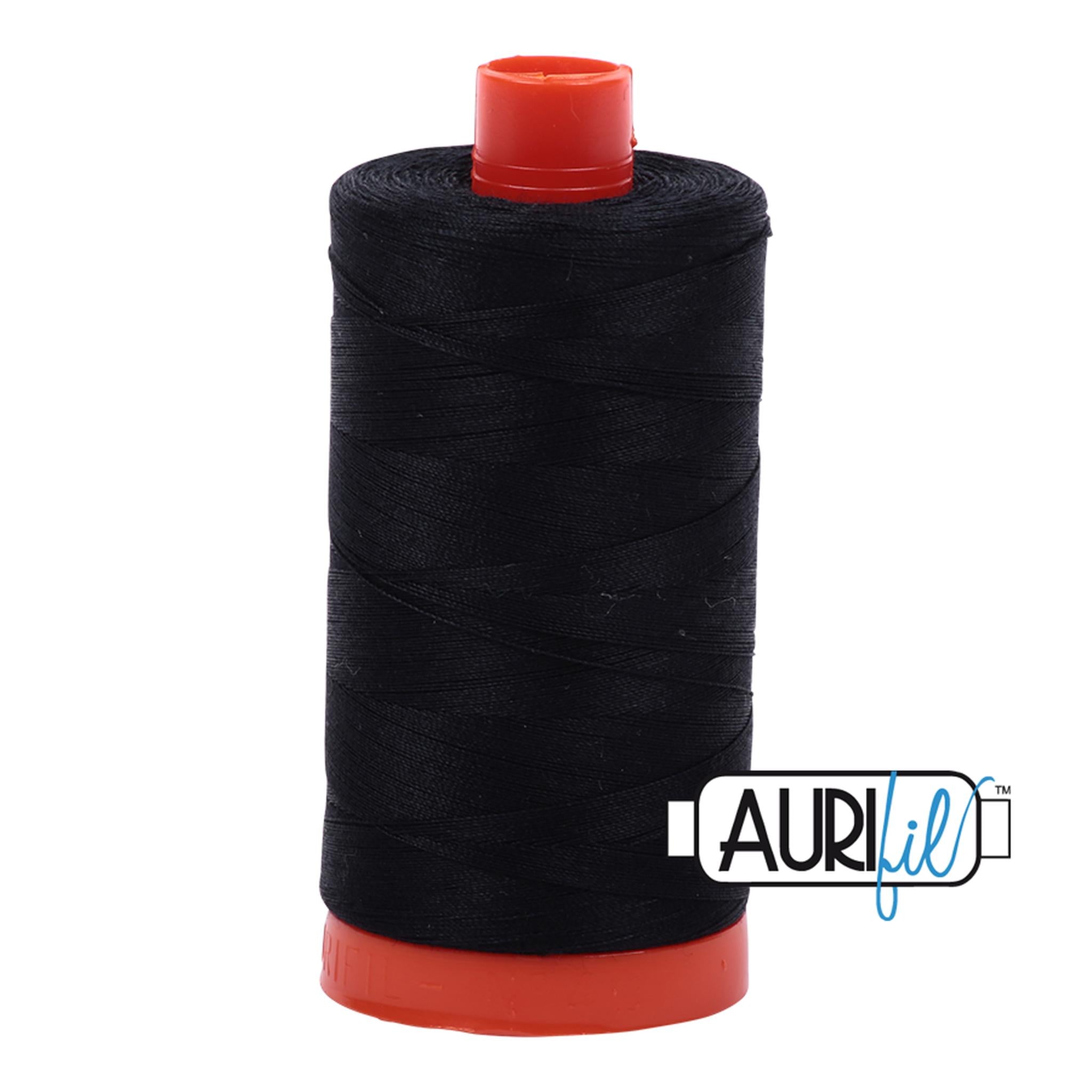 Aurifil Cotton Thread Solid 50wt 1422yds Black A1050-2692