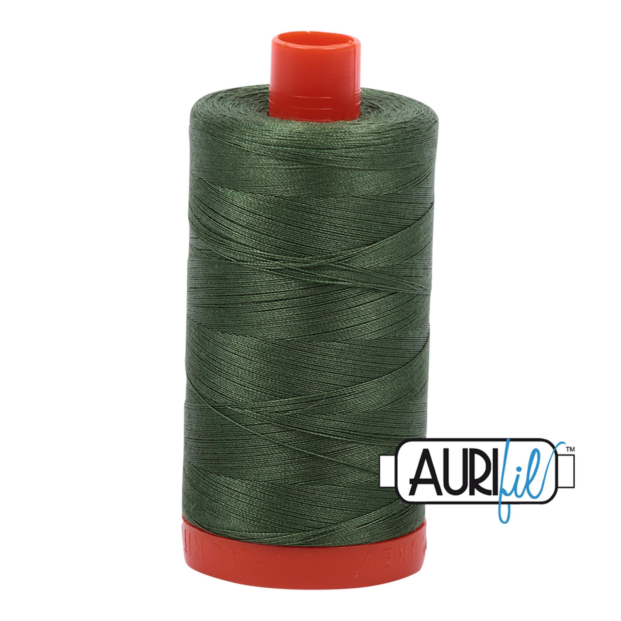 Aurifil Cotton Thread Solid 50wt 1422yds - Very Dark Grass Green A1050-2890