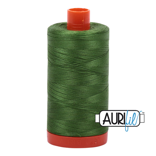 Aurifil Cotton Thread Solid 50wt 1422yds Dark Grass Green A1050-5018