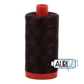 Aurifil Cotton Thread Solid 50wt 1422yds Dark Brown A1050-5024