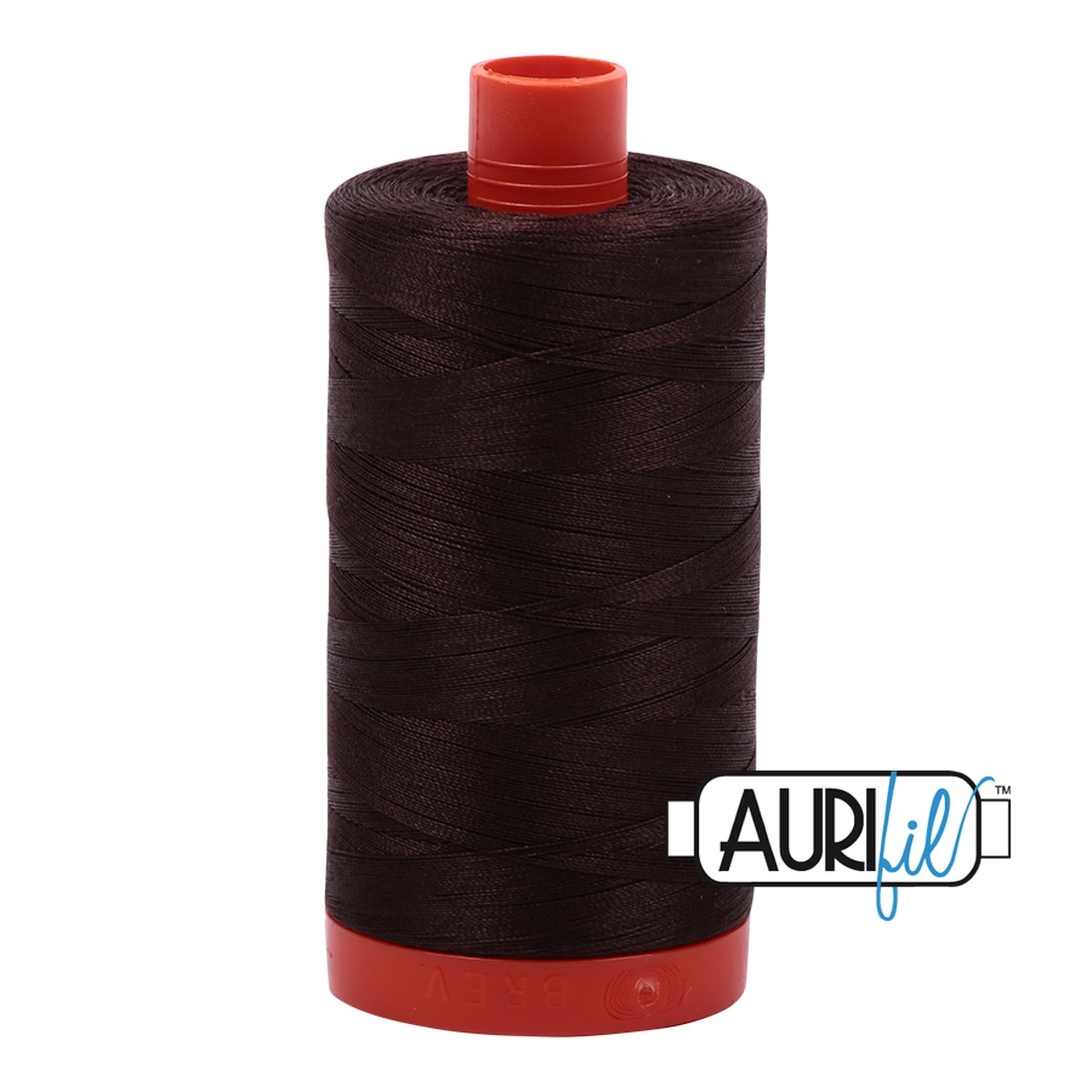 Aurifil Cotton Thread Solid 50wt 1422yds Dark Brown A1050-5024