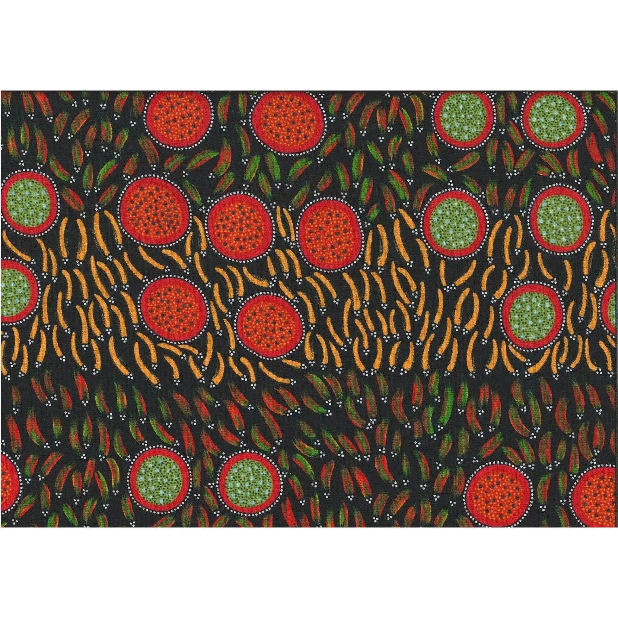 M&S Textiles - Wild Seeds & Bush Tucker: Red