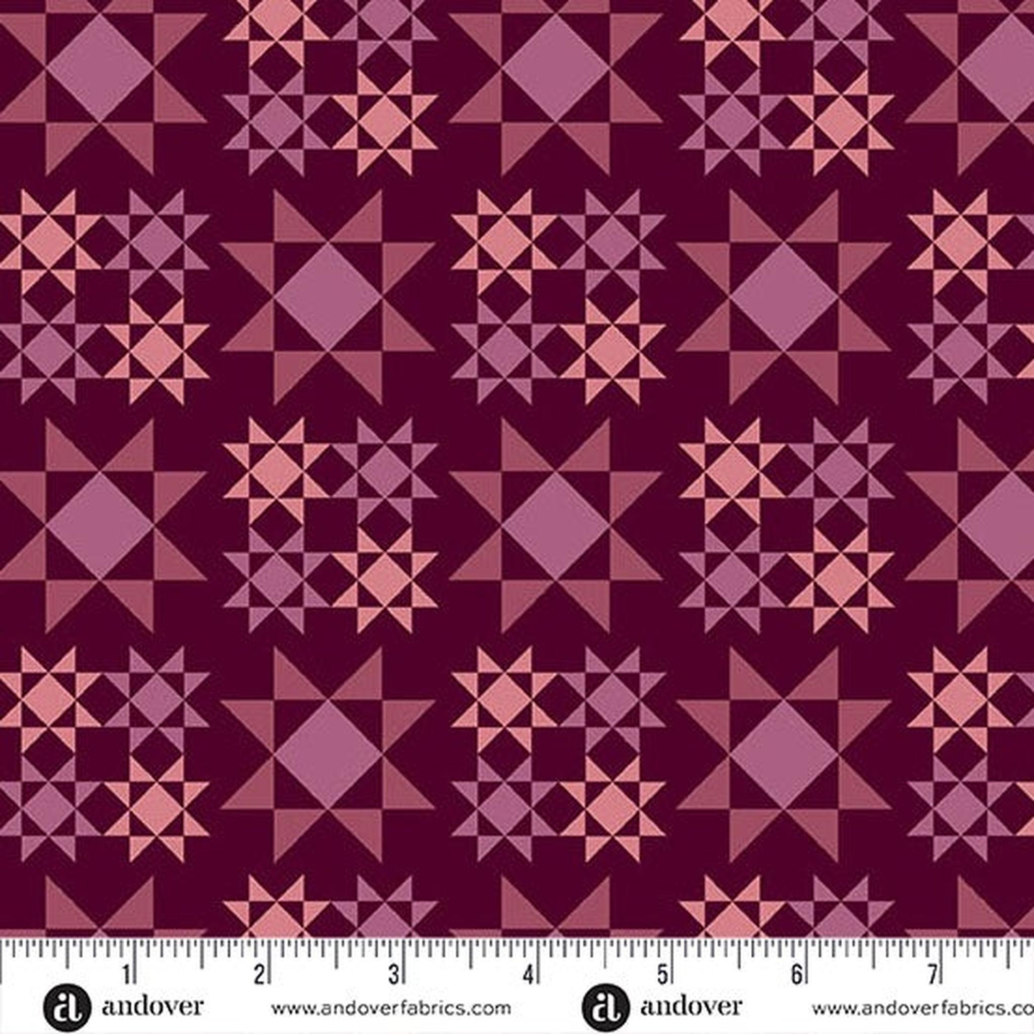 Meadow Walk by Alexandra Bordallo - Sawtooth Star: Raspberry