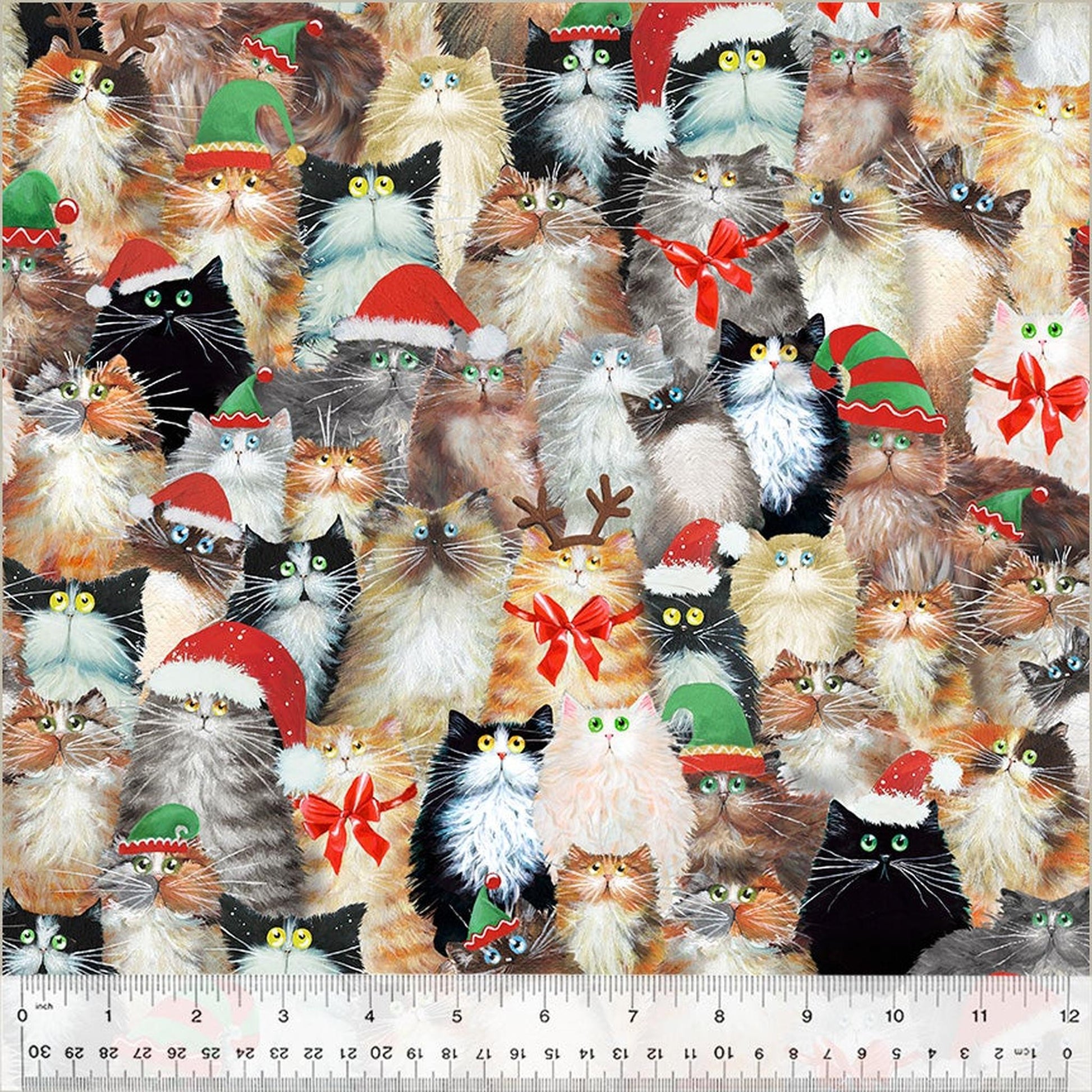 Meowy Christmas Cats in Hats - Multi