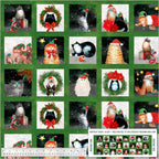Meowy Christmas Panel - Festive Felines (24" x 42")