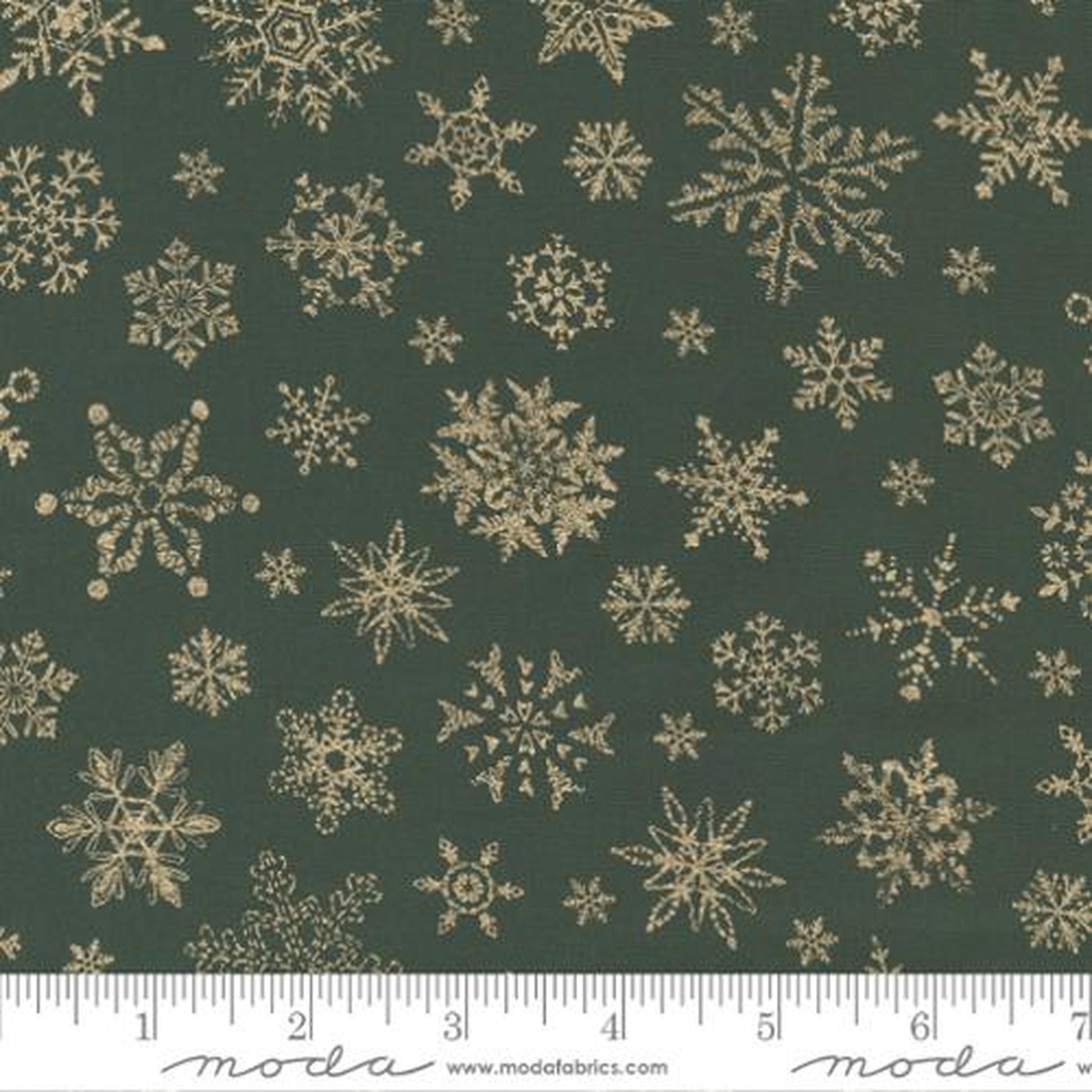 Merry Manor Metallic by Moda - Evergreen