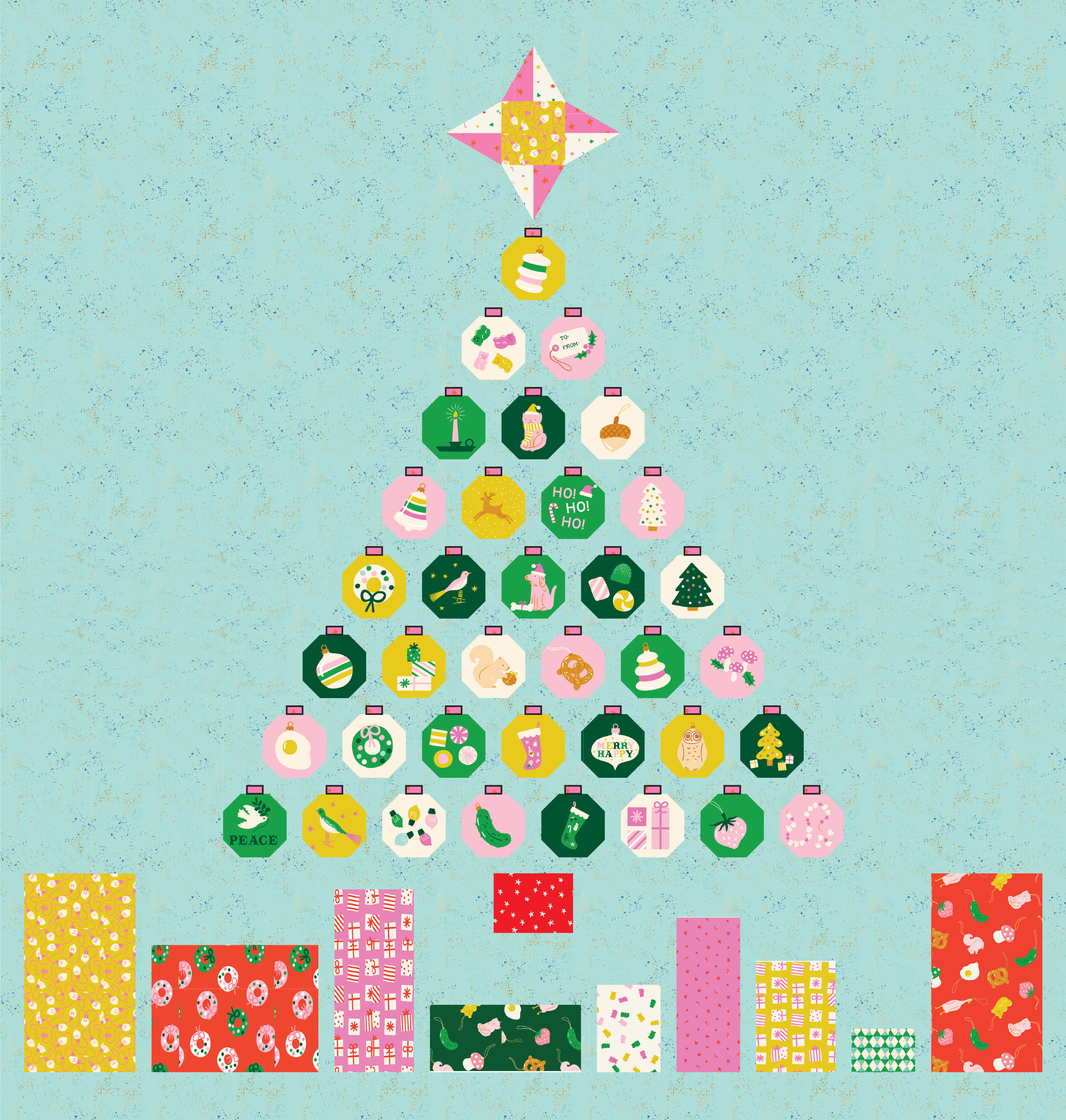 Merry Baubles Quilt Kit - 62"x72"