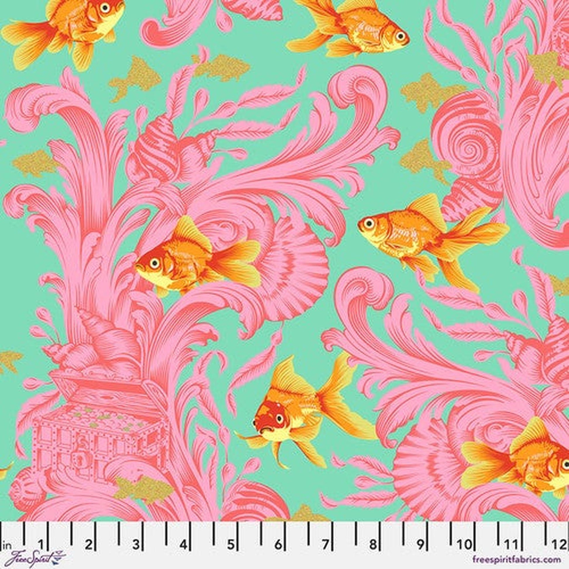 Metallic Besties by Tula Pink - Treading Water - Blossom