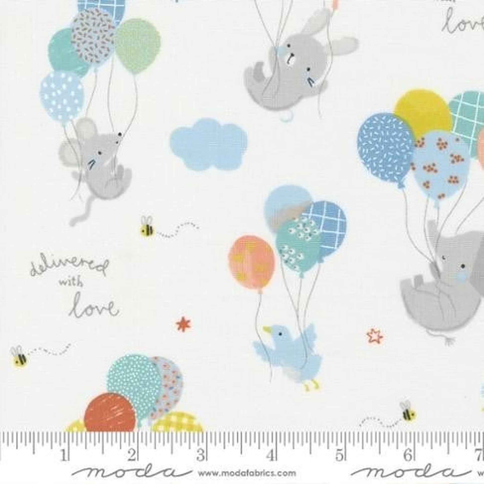 Moda Delivered with Love - Balloons and Animals in Cloud