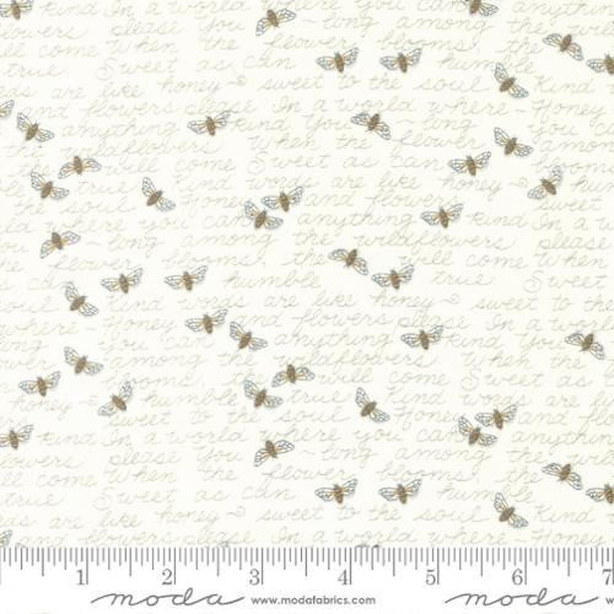 Moda Honey Lavender - Kind Words Text And Words Bees Milk