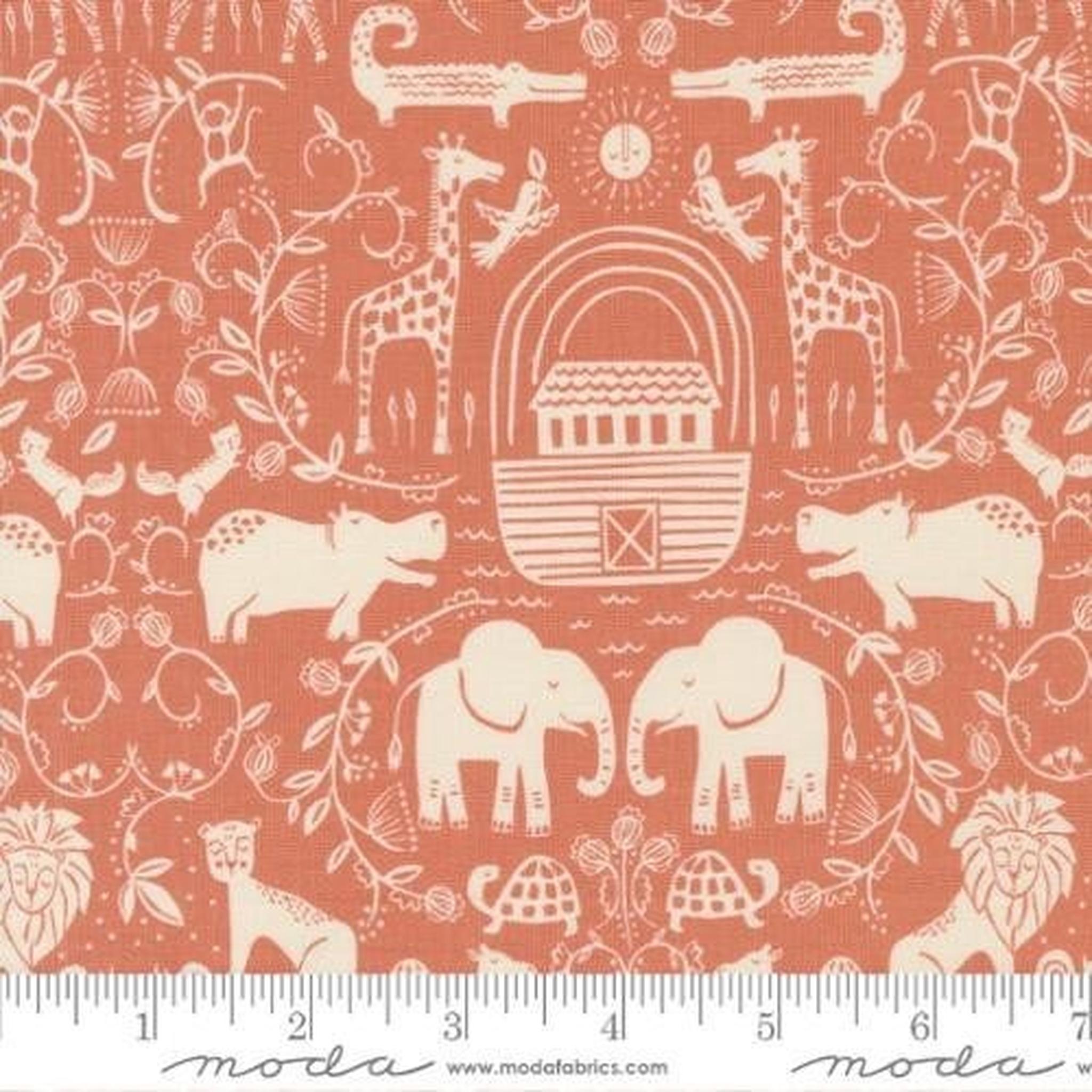 Moda Noahs Ark Two by Two - Coral
