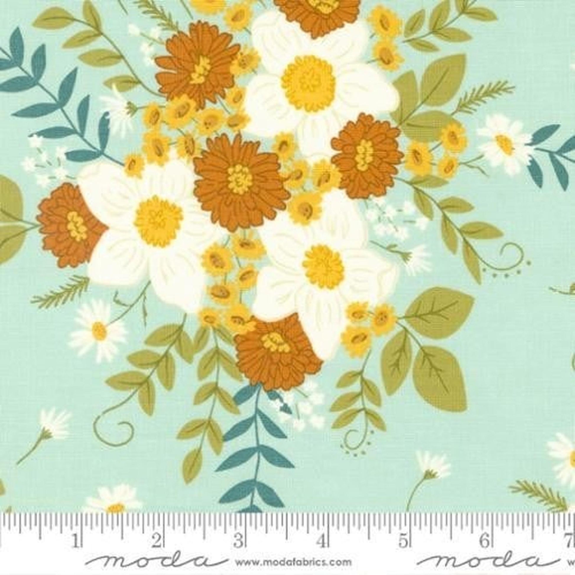 Moda Ponderosa Large Floral Daisy - Sky