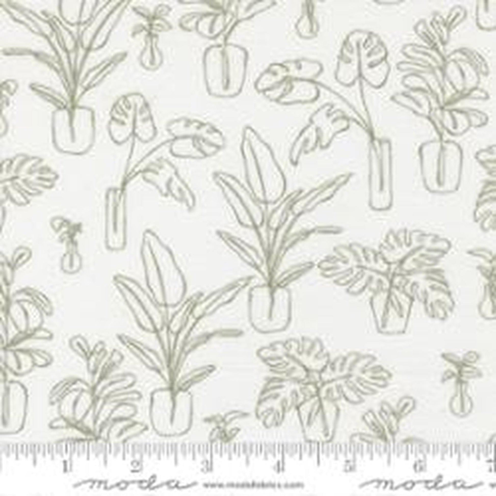 Moda Potted by Kiley's Quilt Room - Indoor Jungle Cream