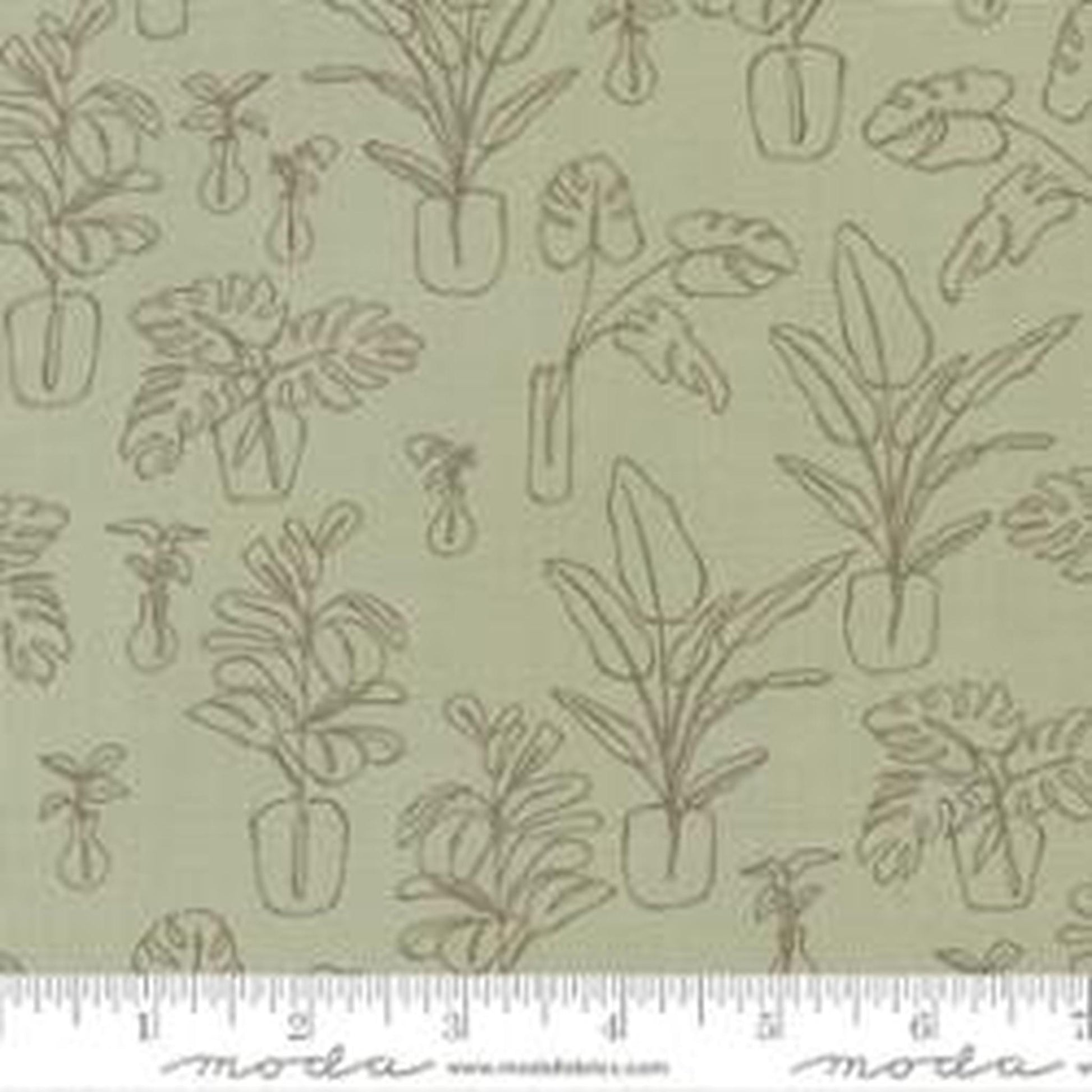 Moda Potted by Kiley's Quilt Room - Indoor Jungle Sage