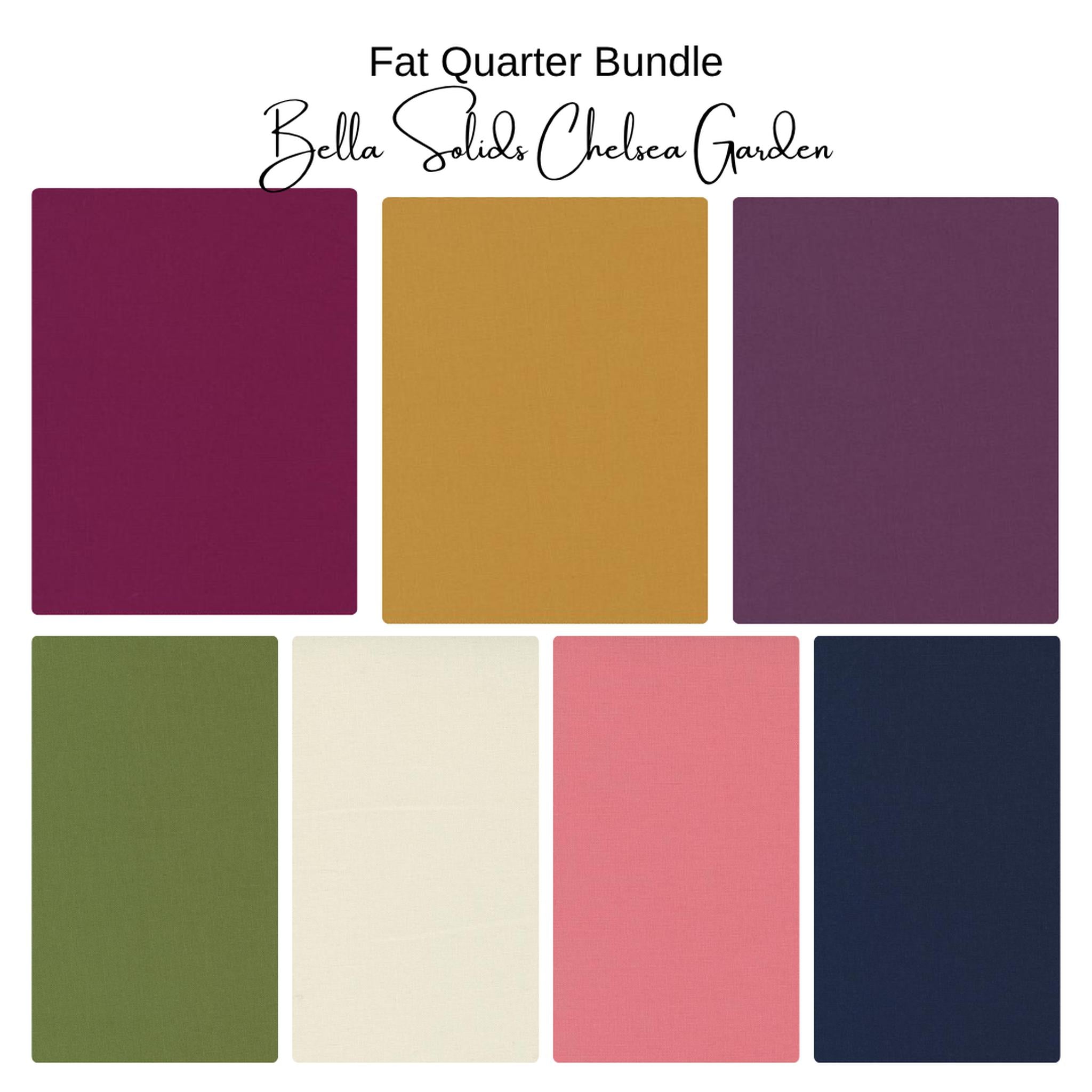 Fat Quarter Bundle (7) Chelsea Garden Complementary Solids