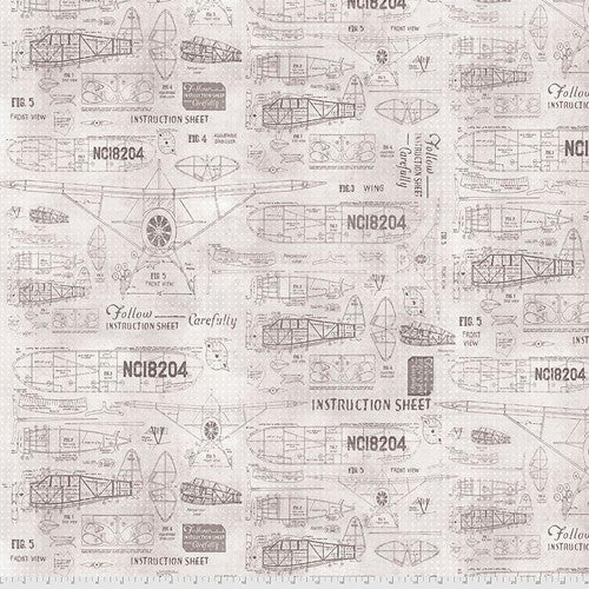 Monochrome by Tim Holtz - Airplanes - Parchment