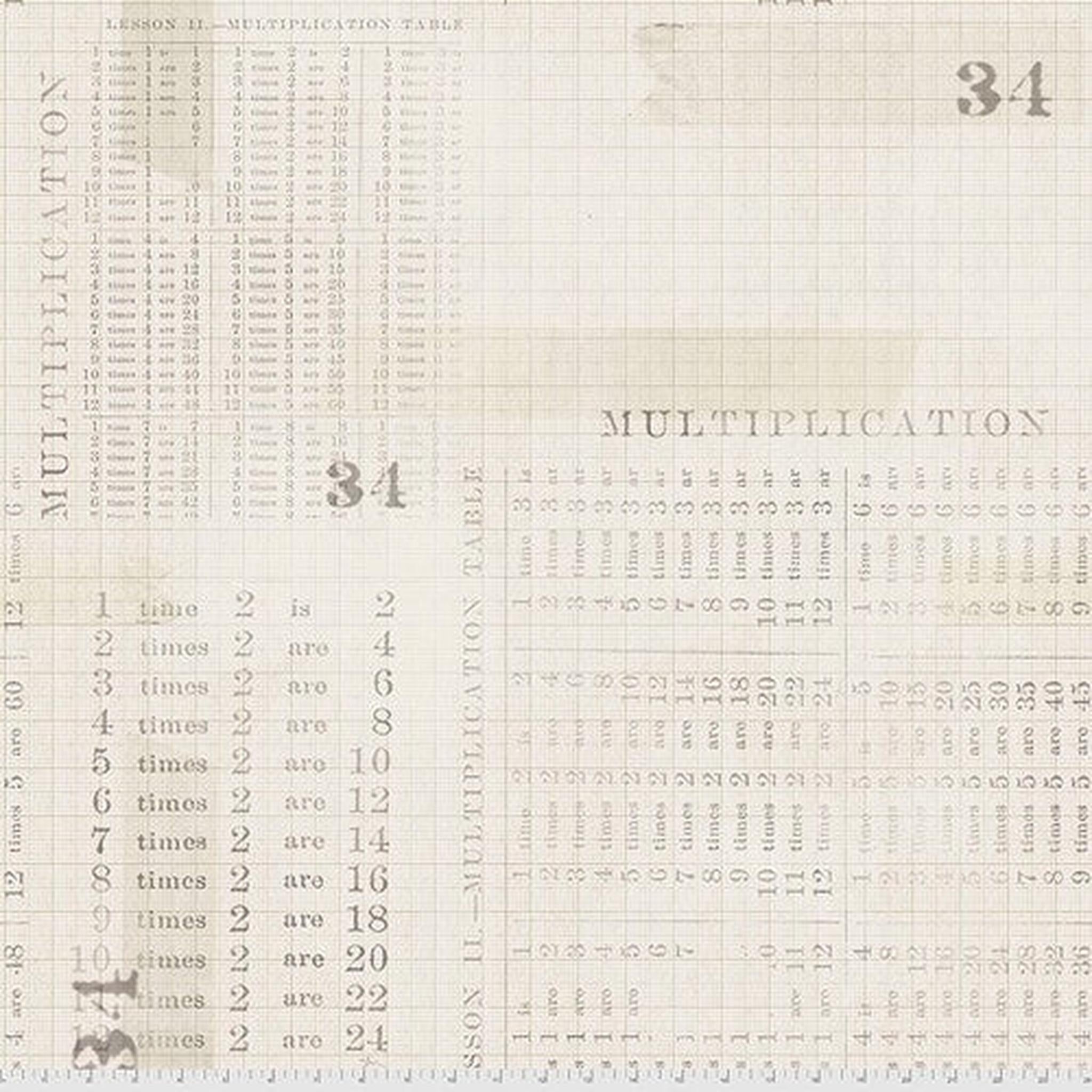 Monochrome by Tim Holtz - Multiplication Table: Parchment