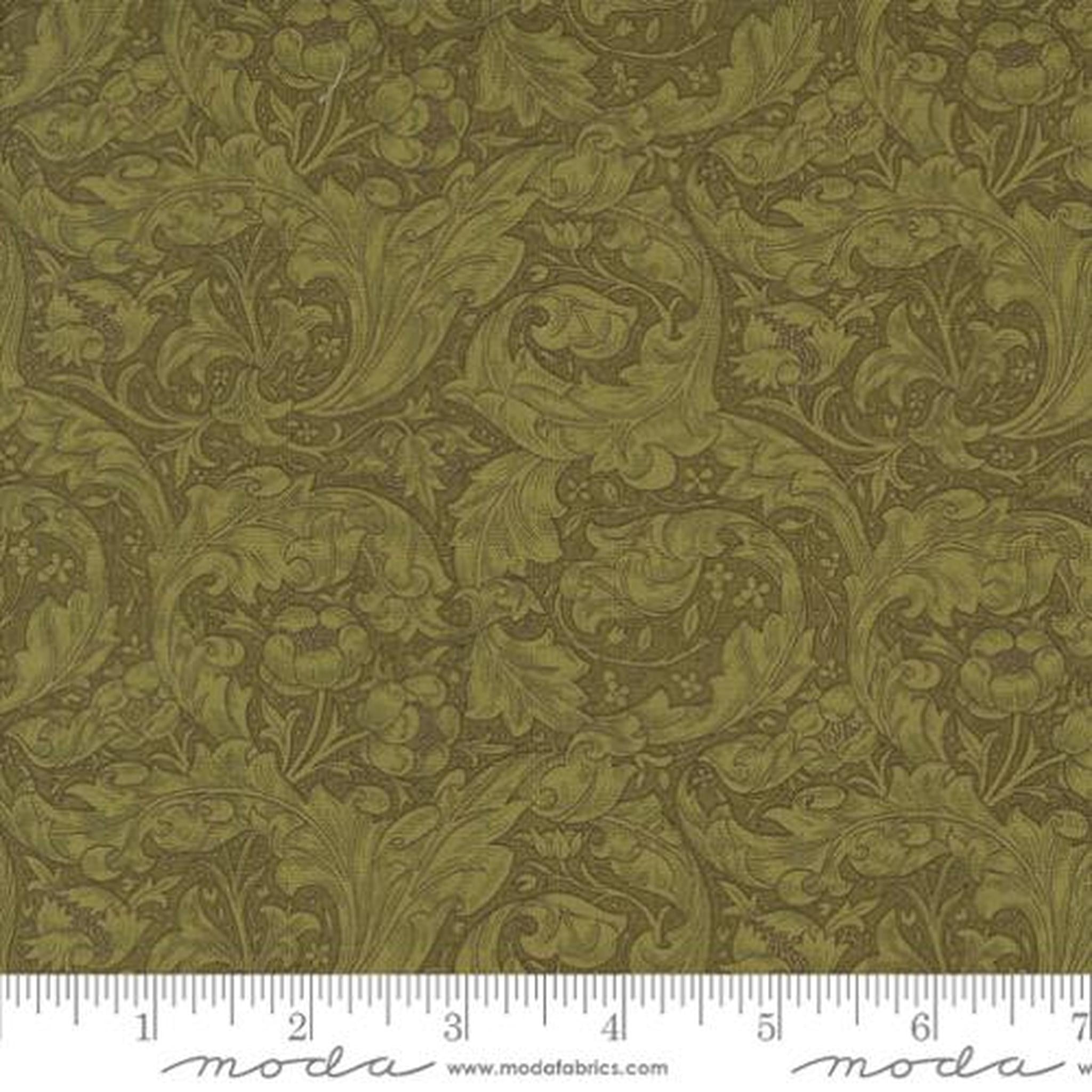 Morris Manor by Barbara Brackman - Bachelors Button: Sage
