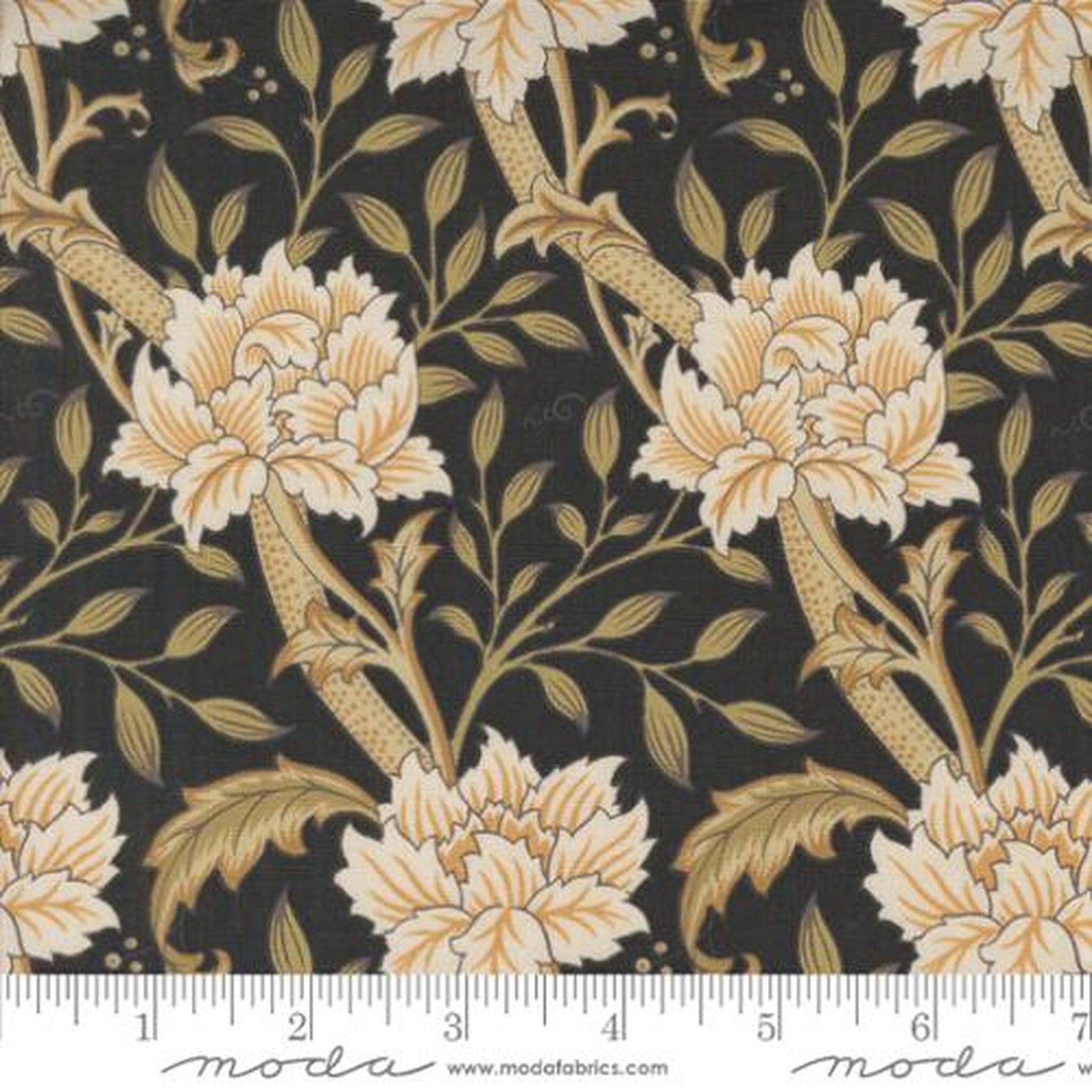 Morris Manor by Barbara Brackman - Hammersmith Florals: Ebony