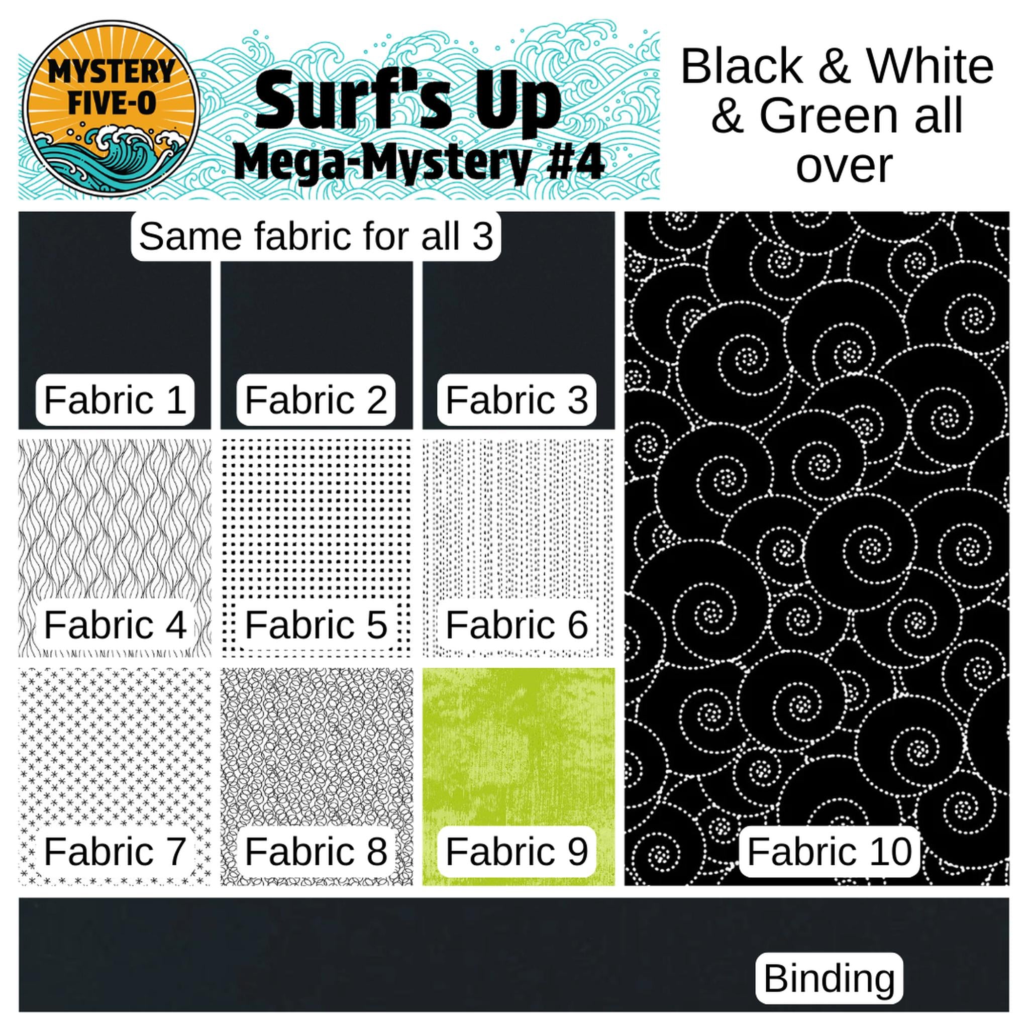 Mystery Five-0 - Surf's Up - Kit - Black White and Green All Over