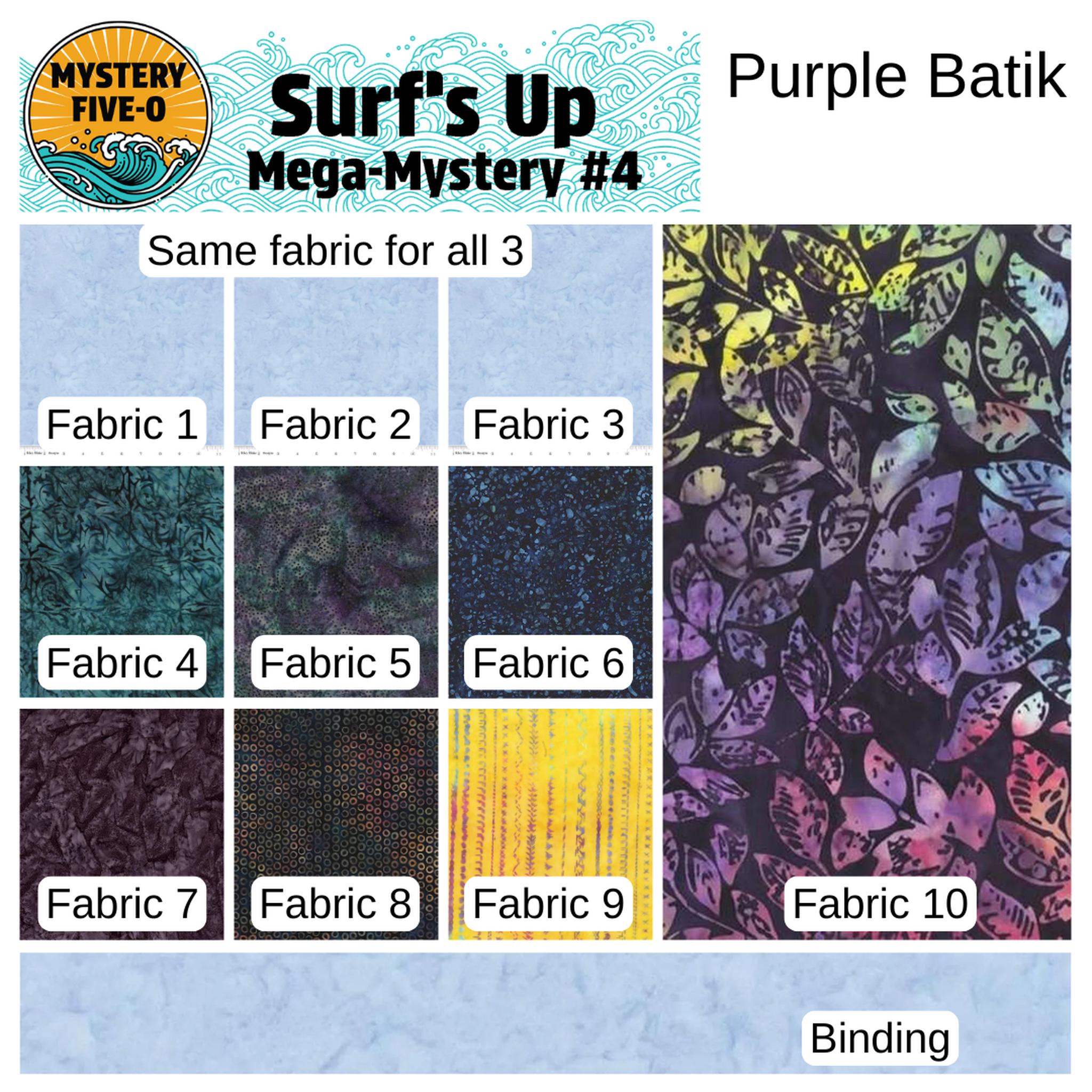 Mystery Five-0 - Surf's Up - Kit - Purple Batik