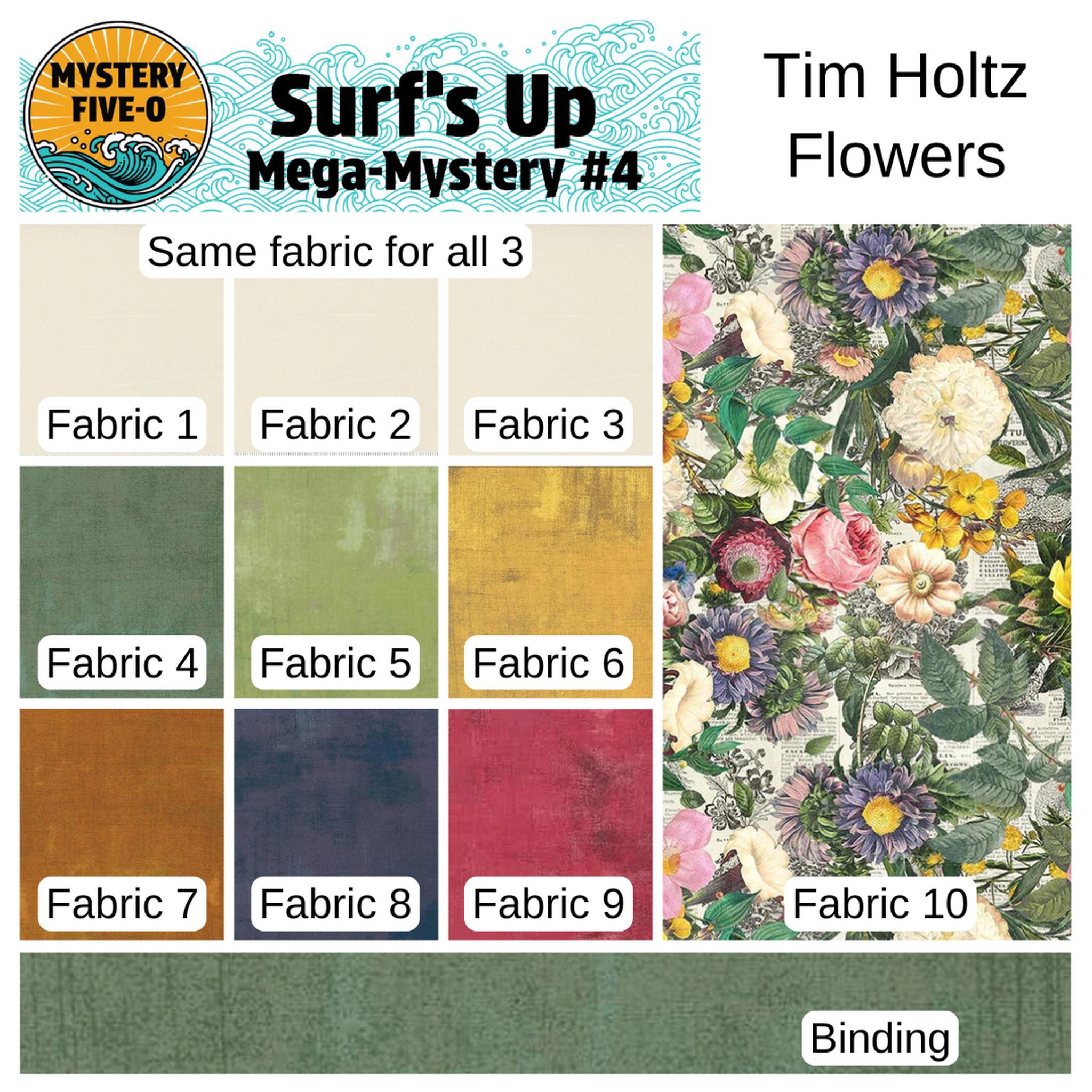 Mystery Five-0 - Surf's Up - Kit - Tim Holtz Flowers