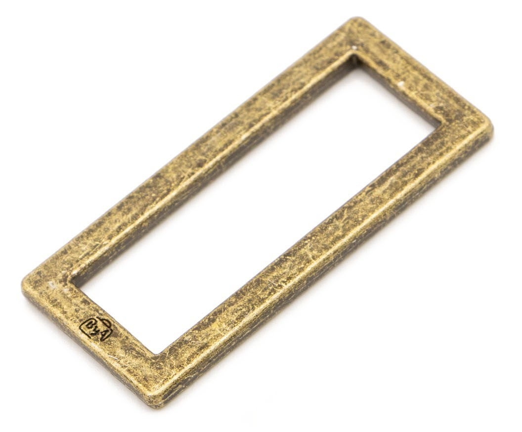 Hardware: Rectangle Ring 1 1/2" Slider (2) - Antique Brass Finish