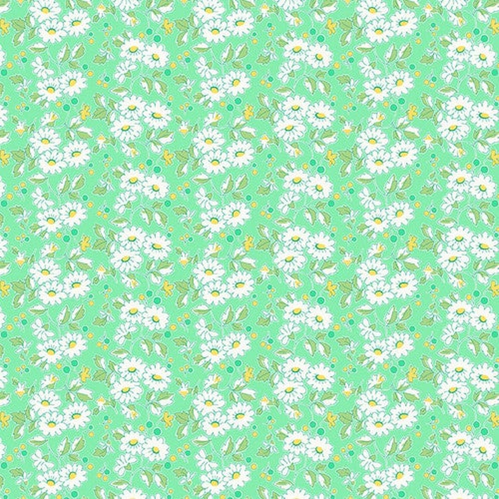 Nana Mae 7 by Henry Glass - Flower Cluster - Green