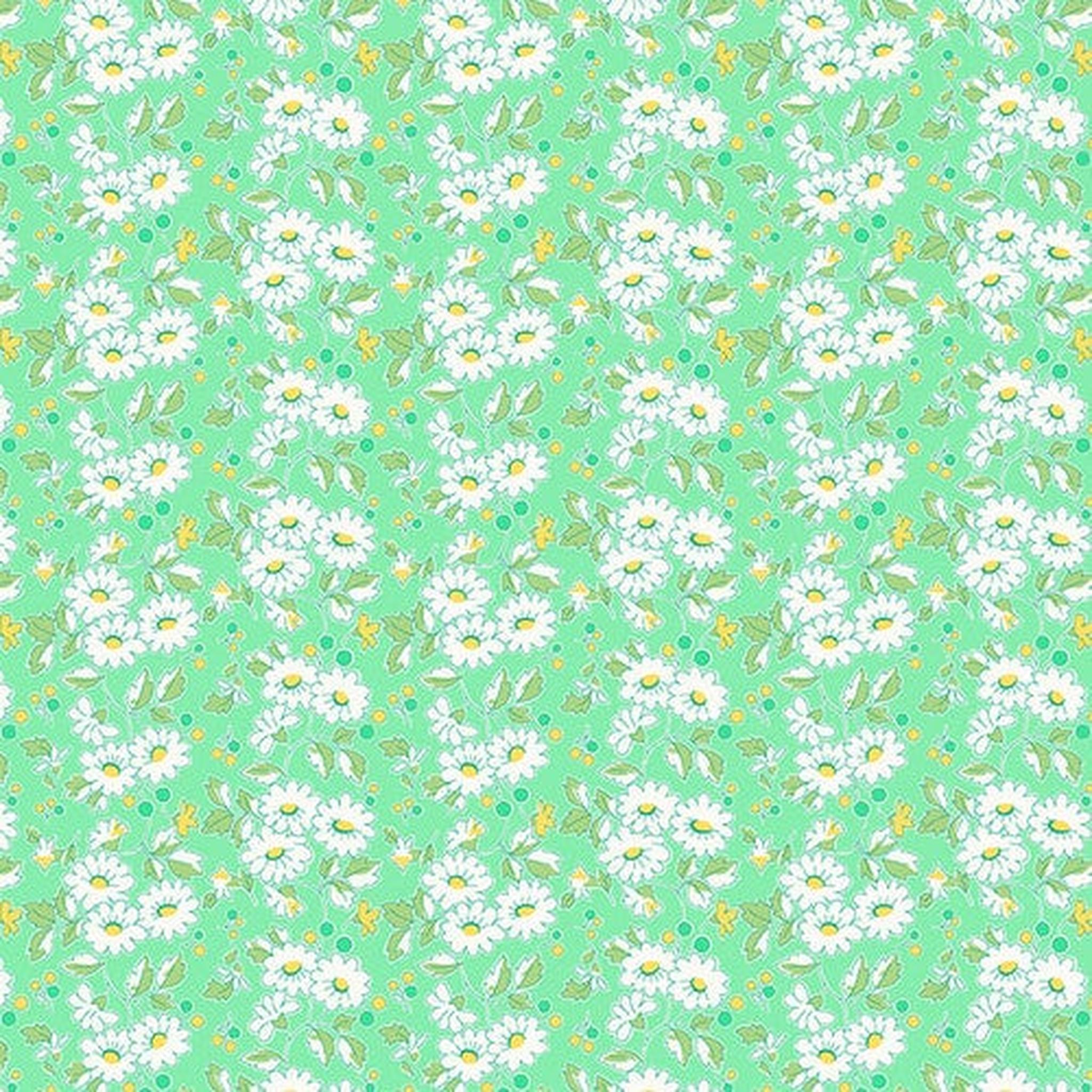 Nana Mae 7 by Henry Glass - Flower Cluster - Green