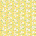 Nana Mae 7 by Henry Glass - Flower Cluster - Yellow