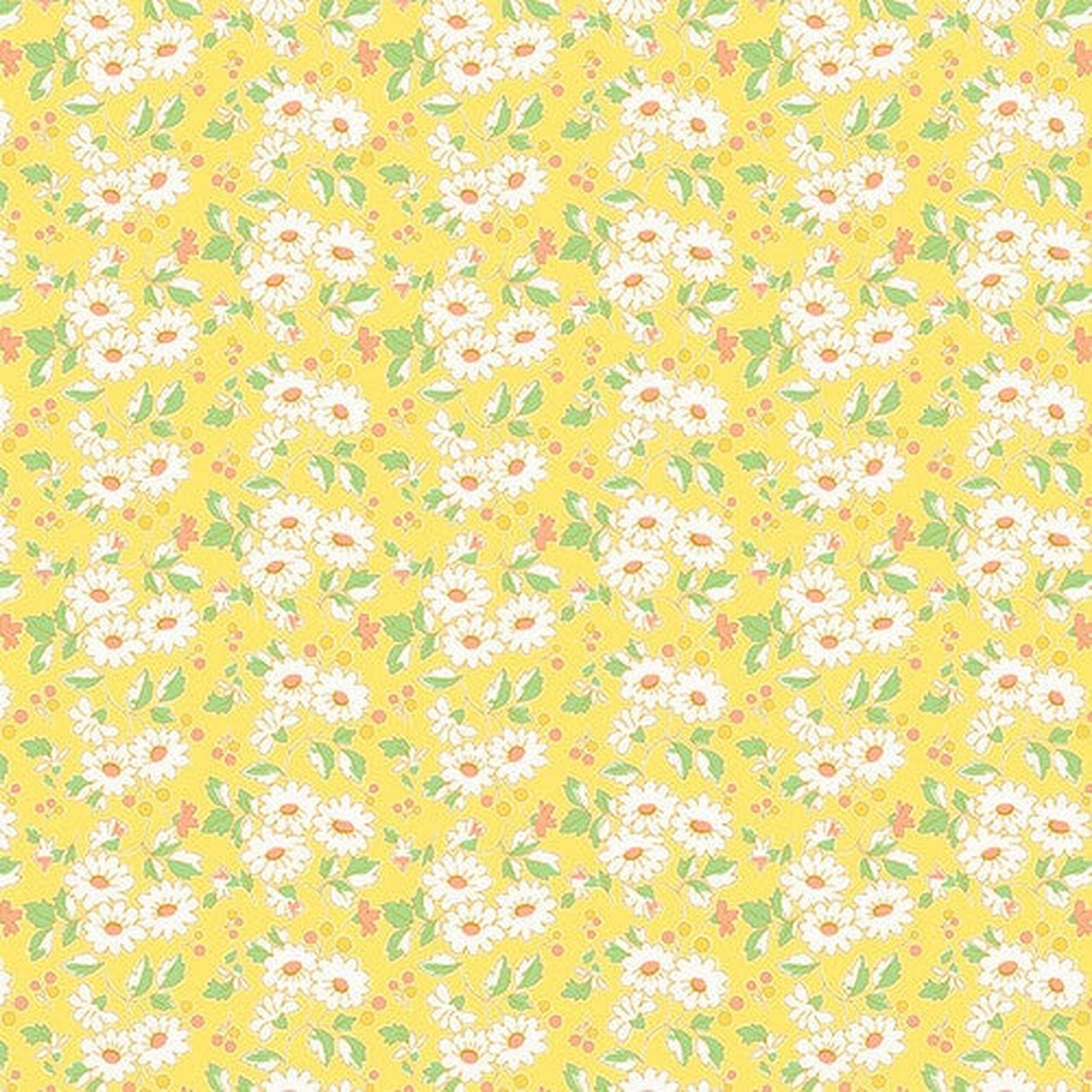 Nana Mae 7 by Henry Glass - Flower Cluster - Yellow