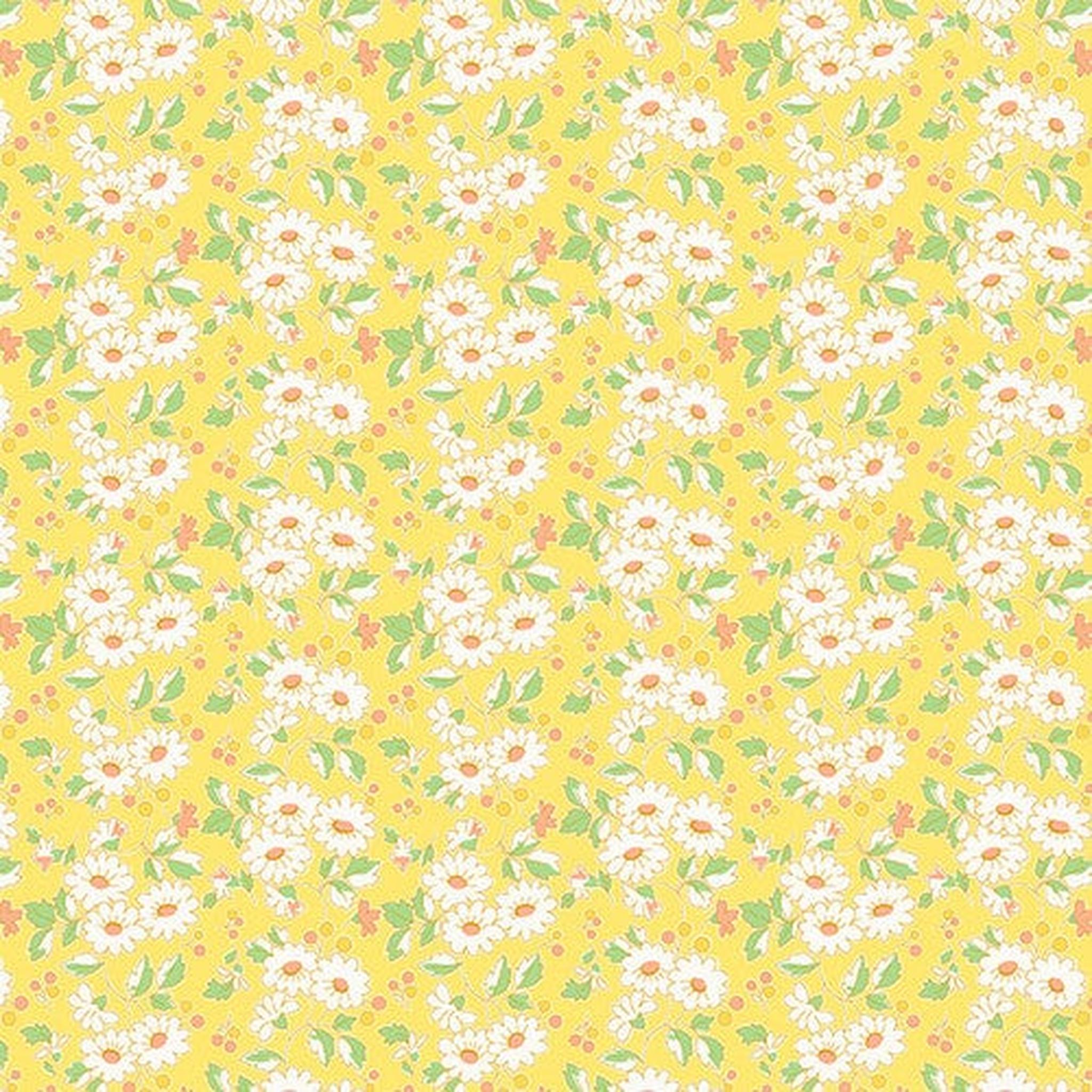 Nana Mae 7 by Henry Glass - Flower Cluster - Yellow