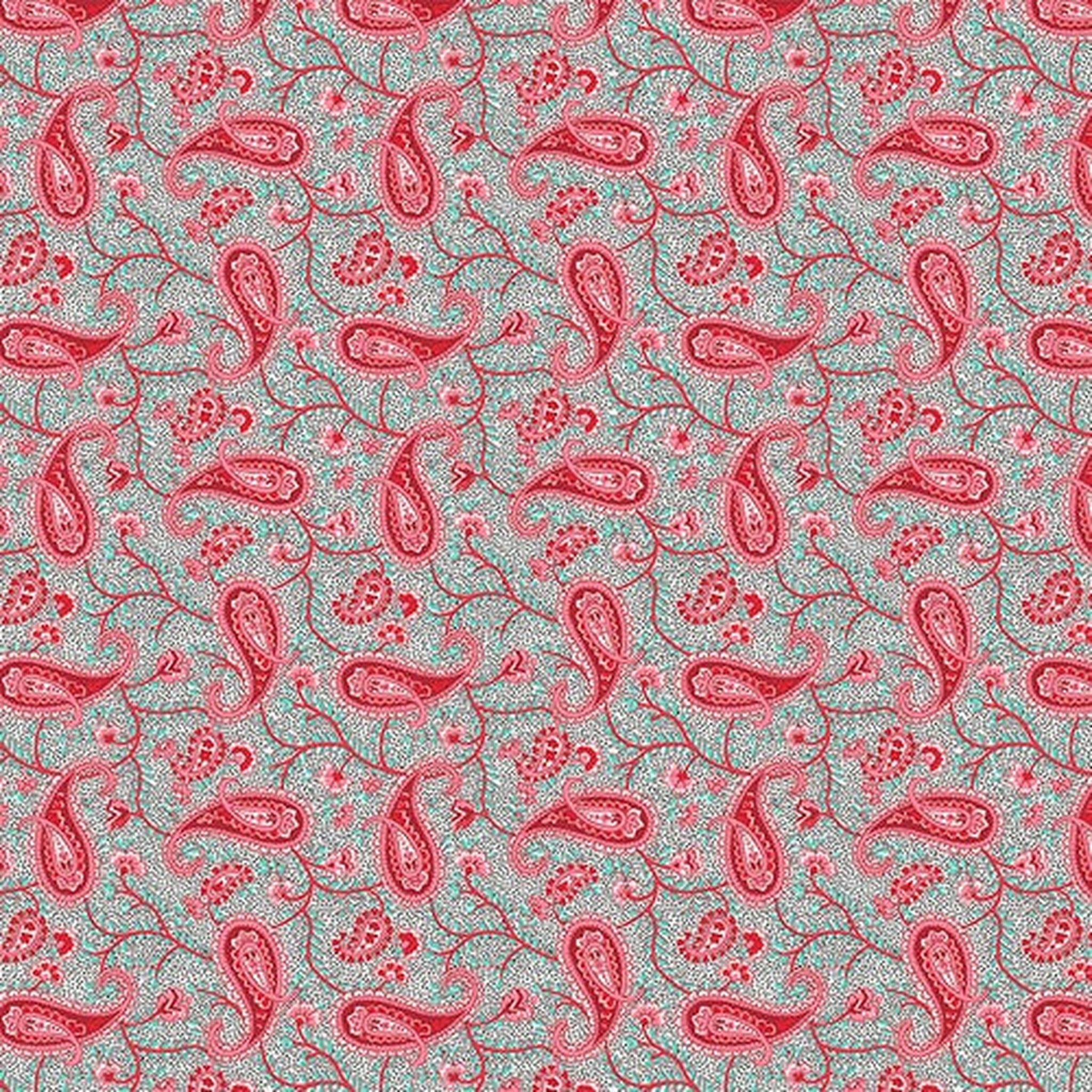 Nana Mae 7 by Henry Glass - Paisley - Red