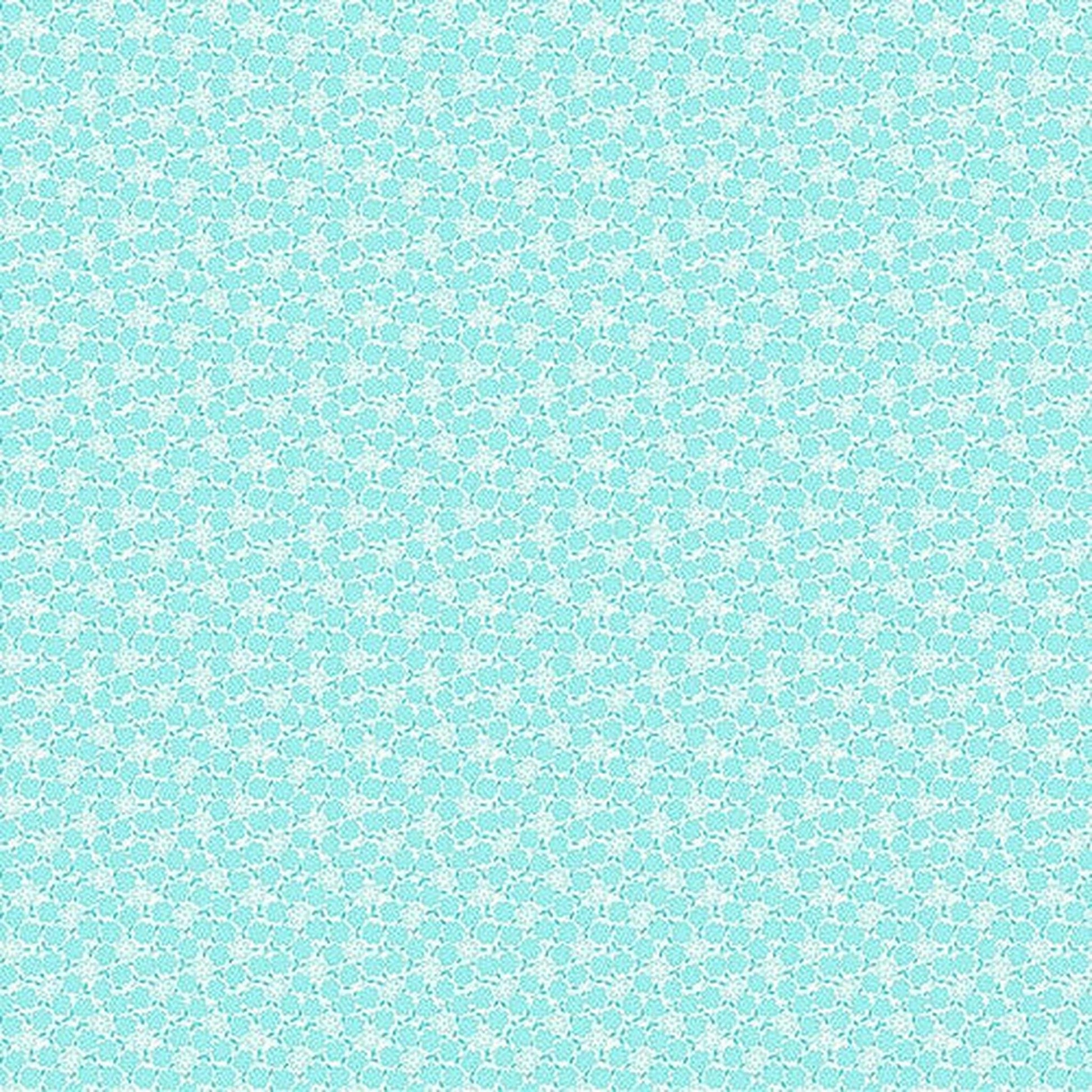 Nana Mae 7 by Henry Glass - Small Flowers - Aqua